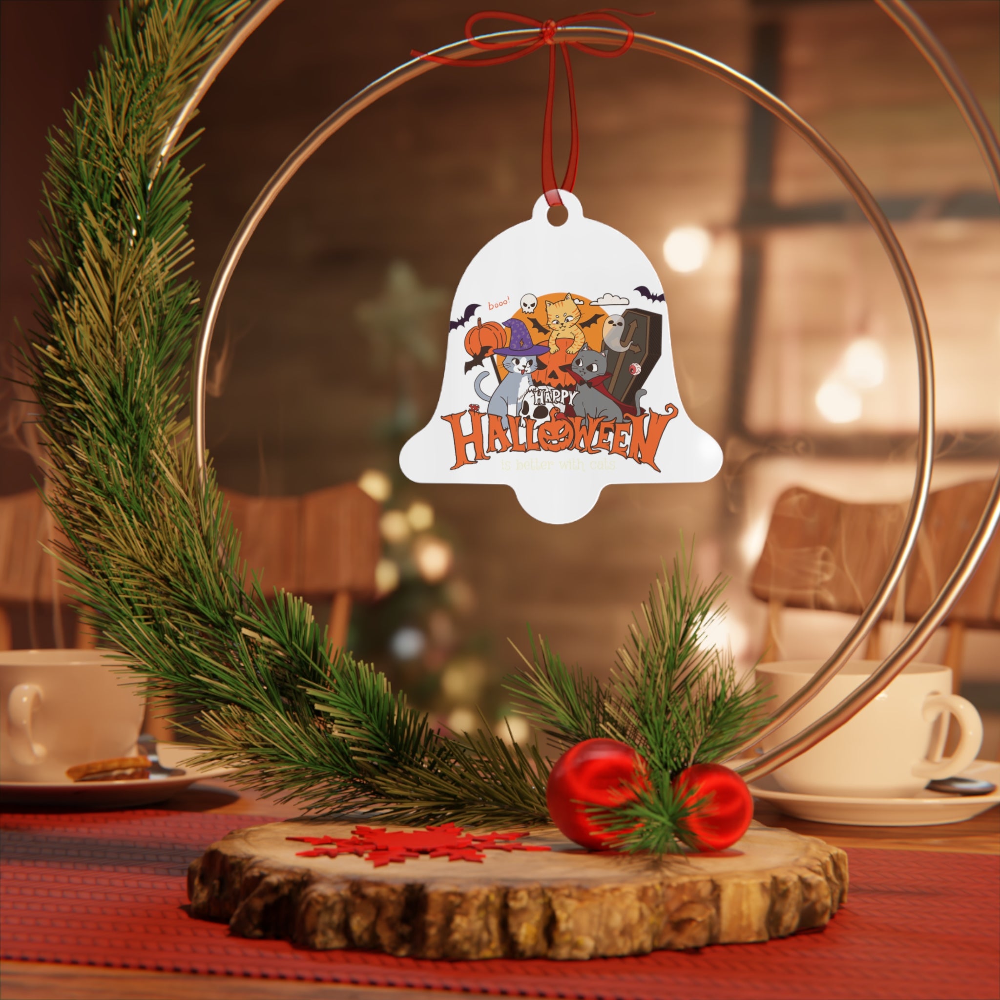 Halloween is Better with Cats | Metal Ornaments