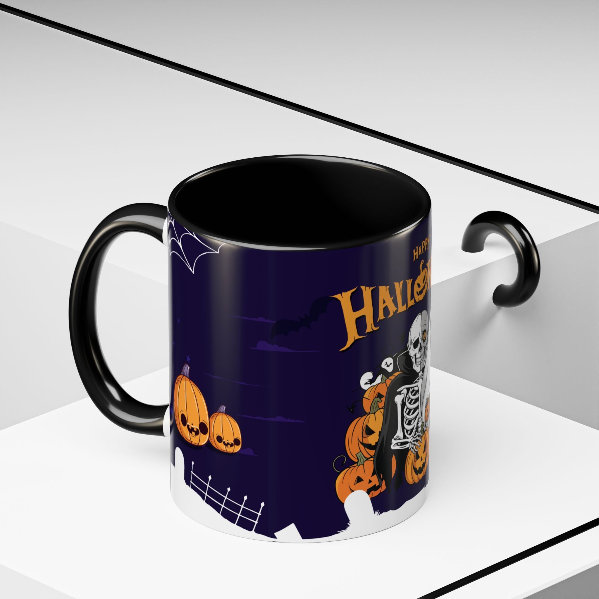Happy Halloween with Skeleton | Accent Coffee Mug