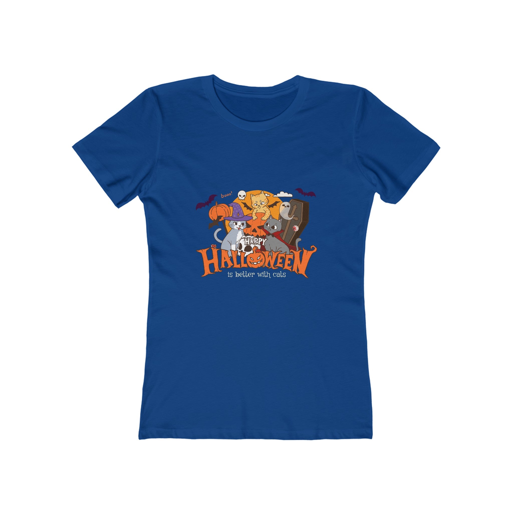 Halloween is Better with Cats | The Boyfriend Tee for Women