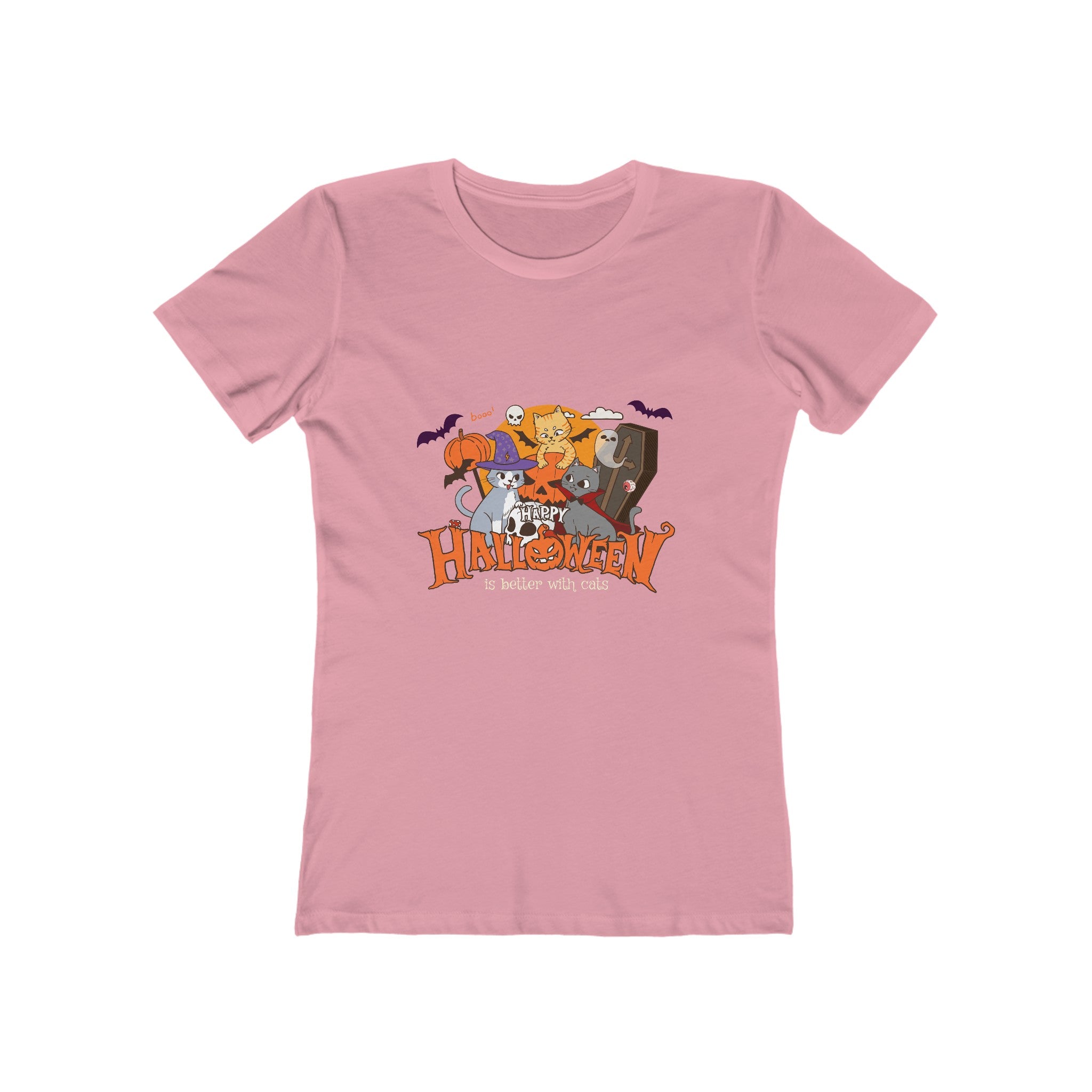 Halloween is Better with Cats | The Boyfriend Tee for Women