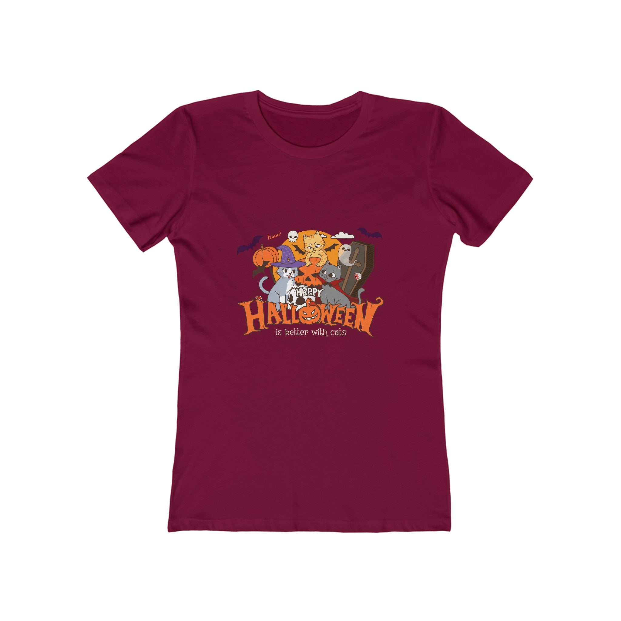 Halloween is Better with Cats | The Boyfriend Tee for Women