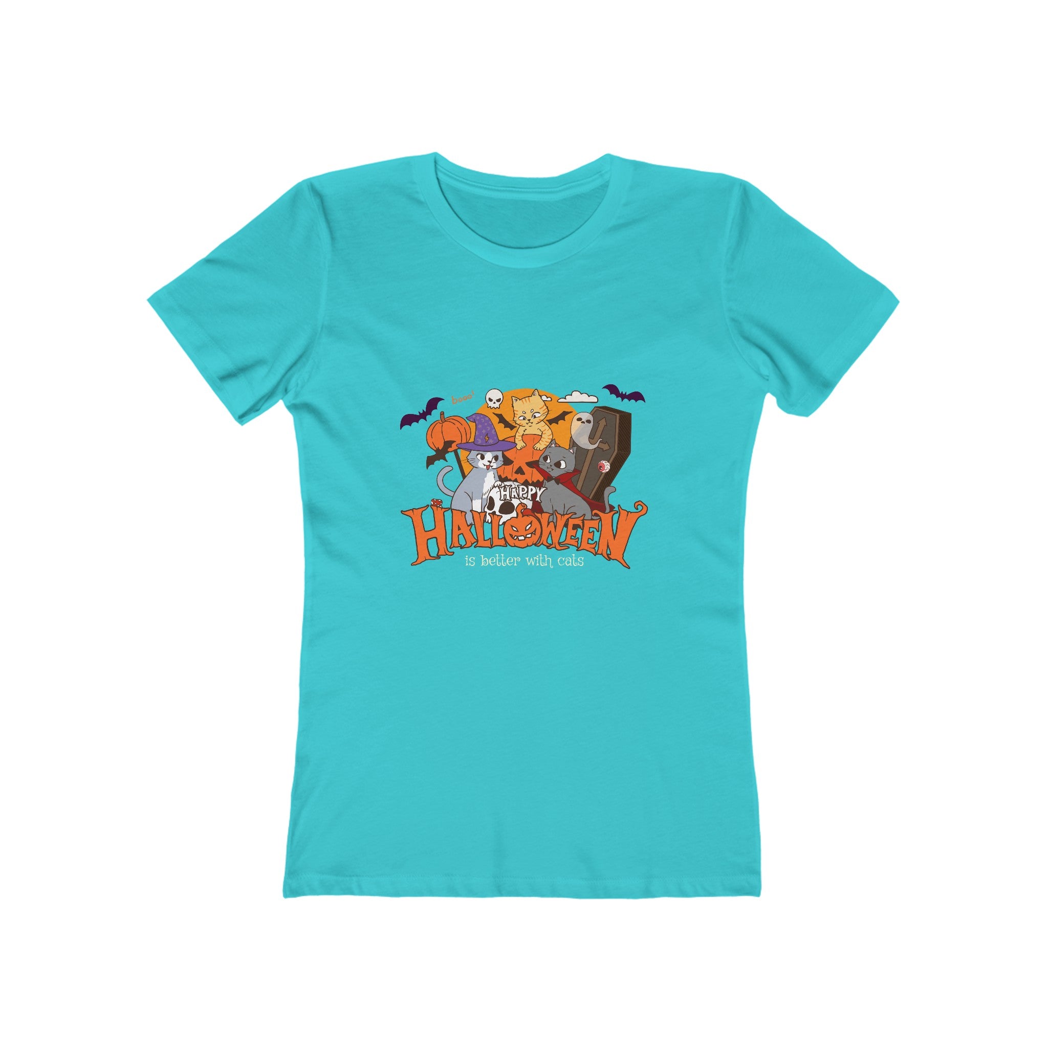 Halloween is Better with Cats | The Boyfriend Tee for Women
