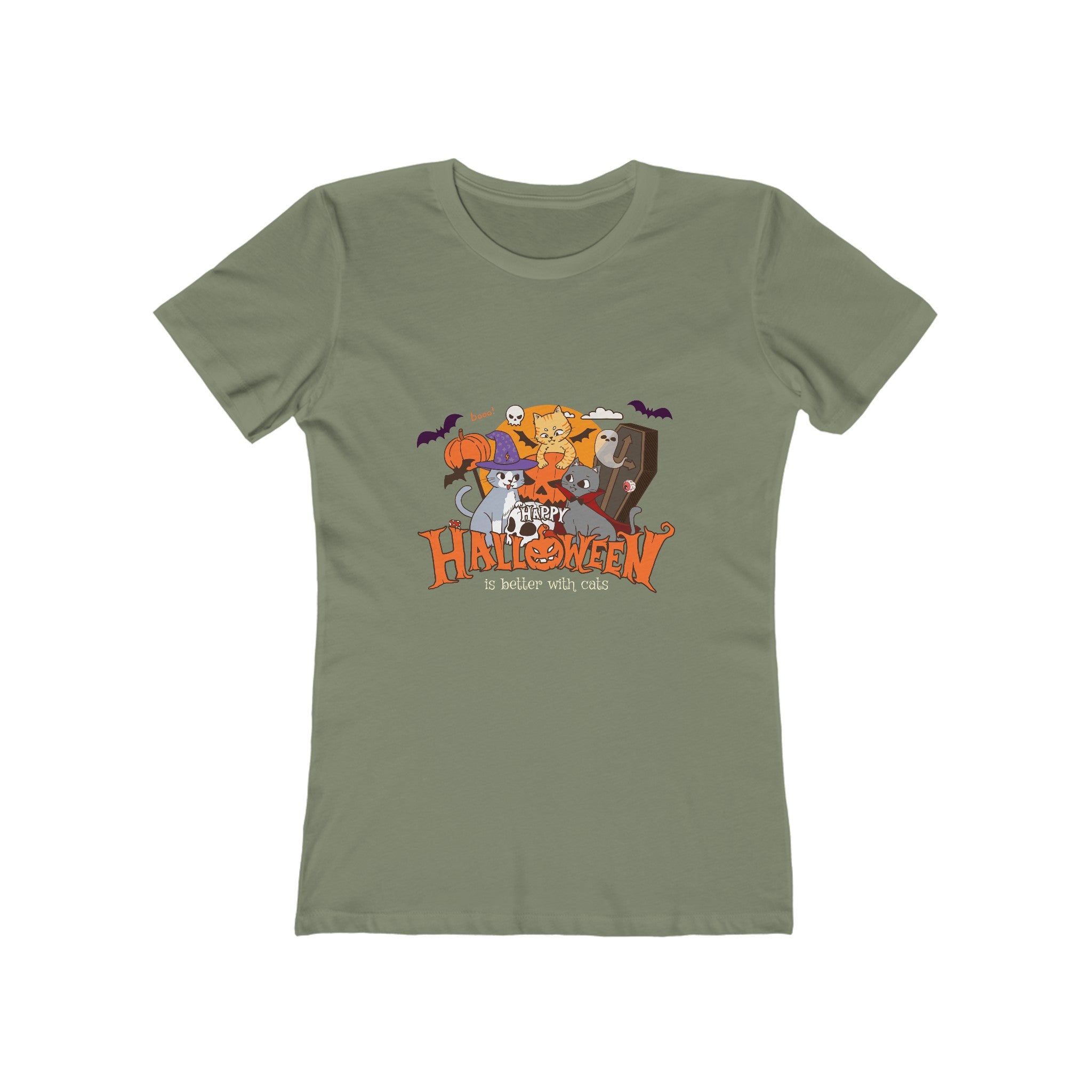 Halloween is Better with Cats | The Boyfriend Tee for Women