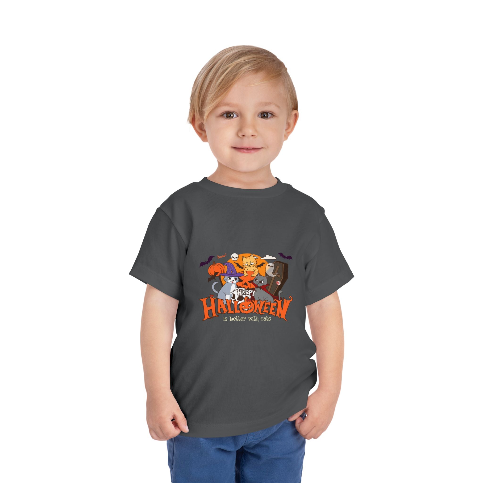 Halloween is Better with Cats | Toddler Short Sleeve Tee