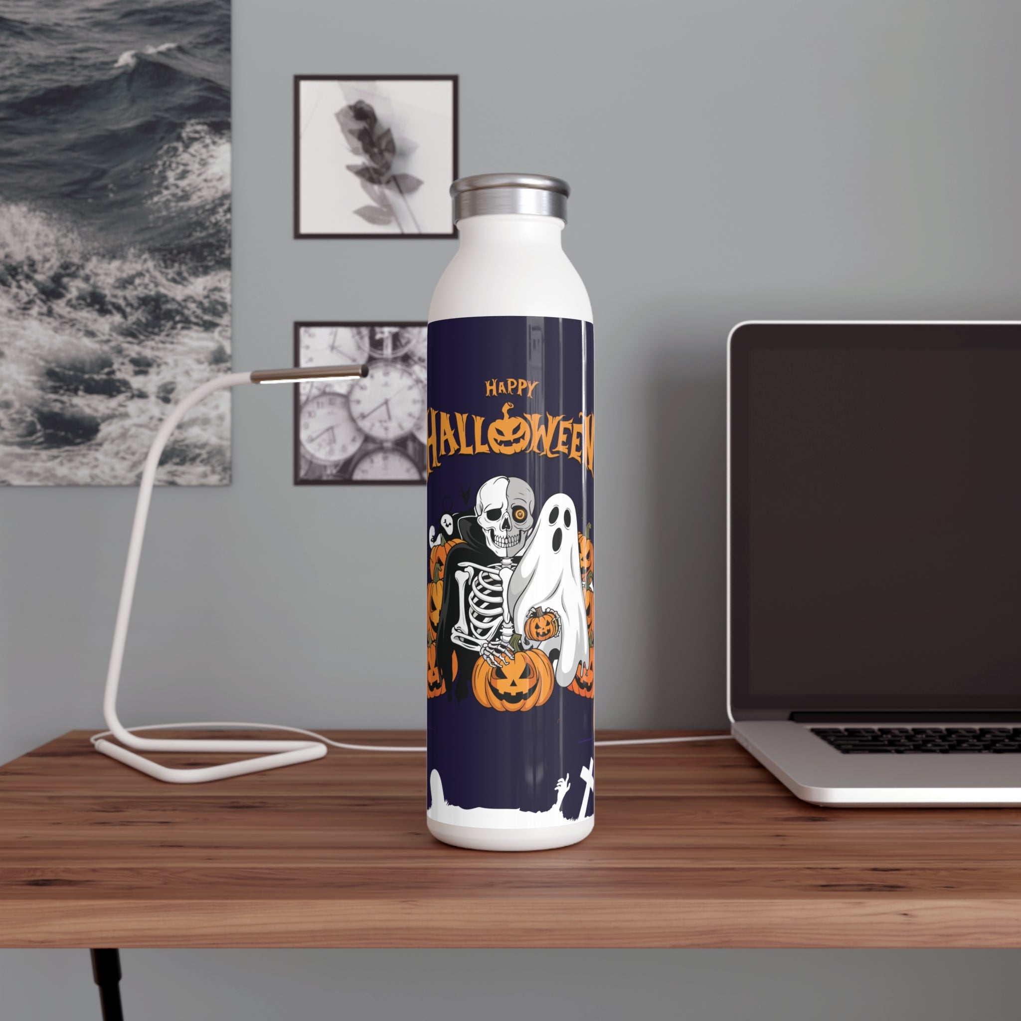 Halloween is Better with Skeleton | Slim Water Bottle