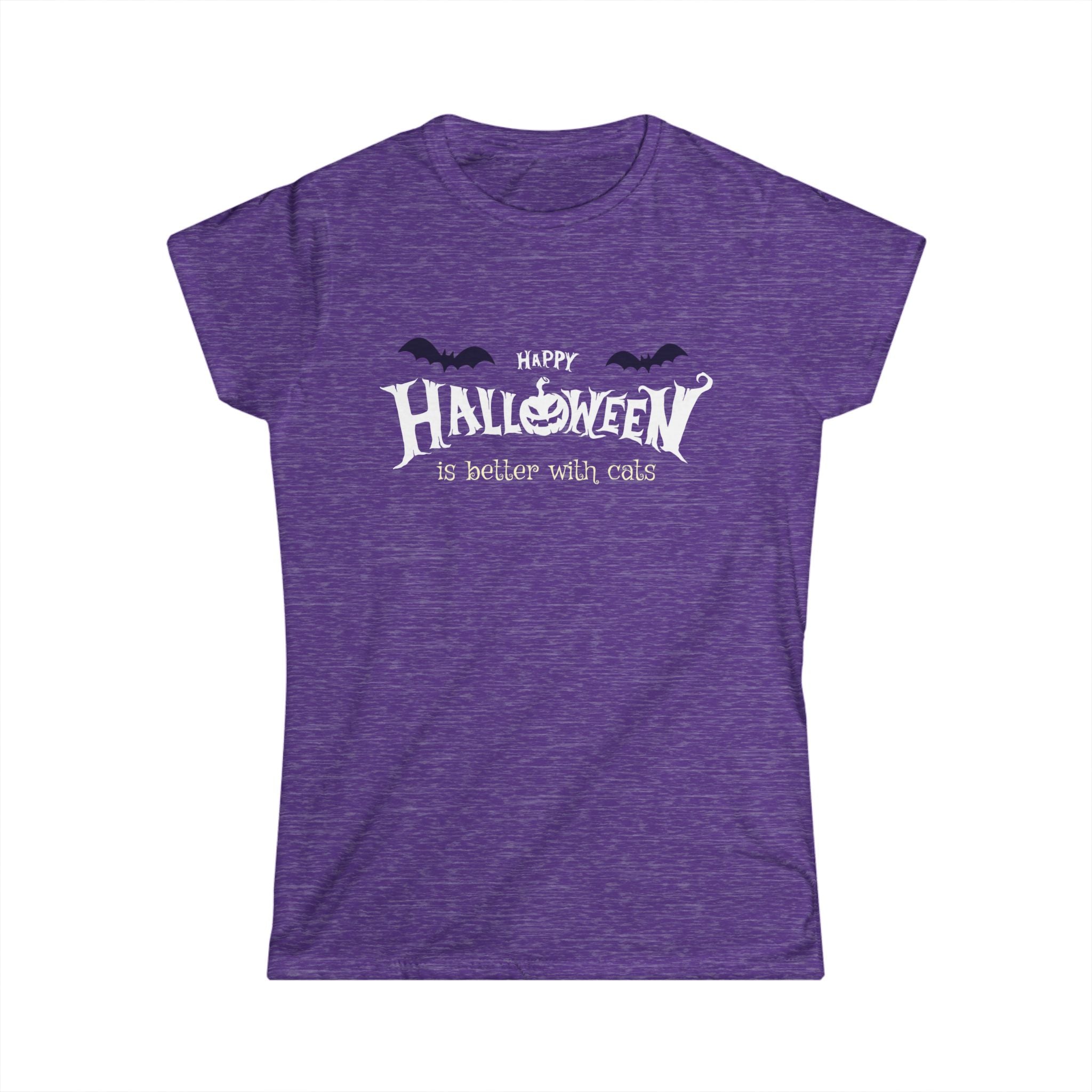 Halloween with Witch's Cats | Women's Softstyle Tee