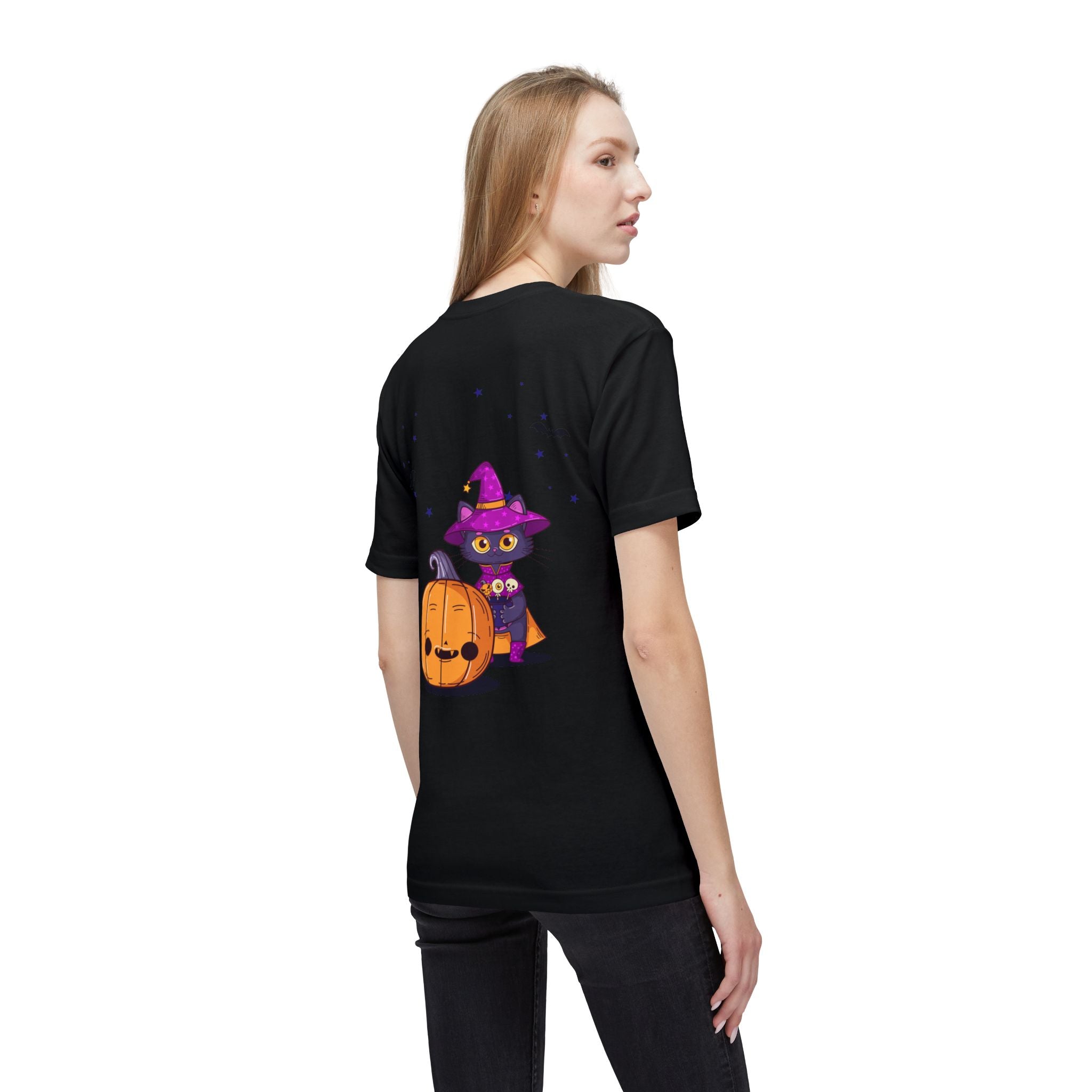 Halloween with Witch's Cats | Unisex Midweight T-shirt, Made in US