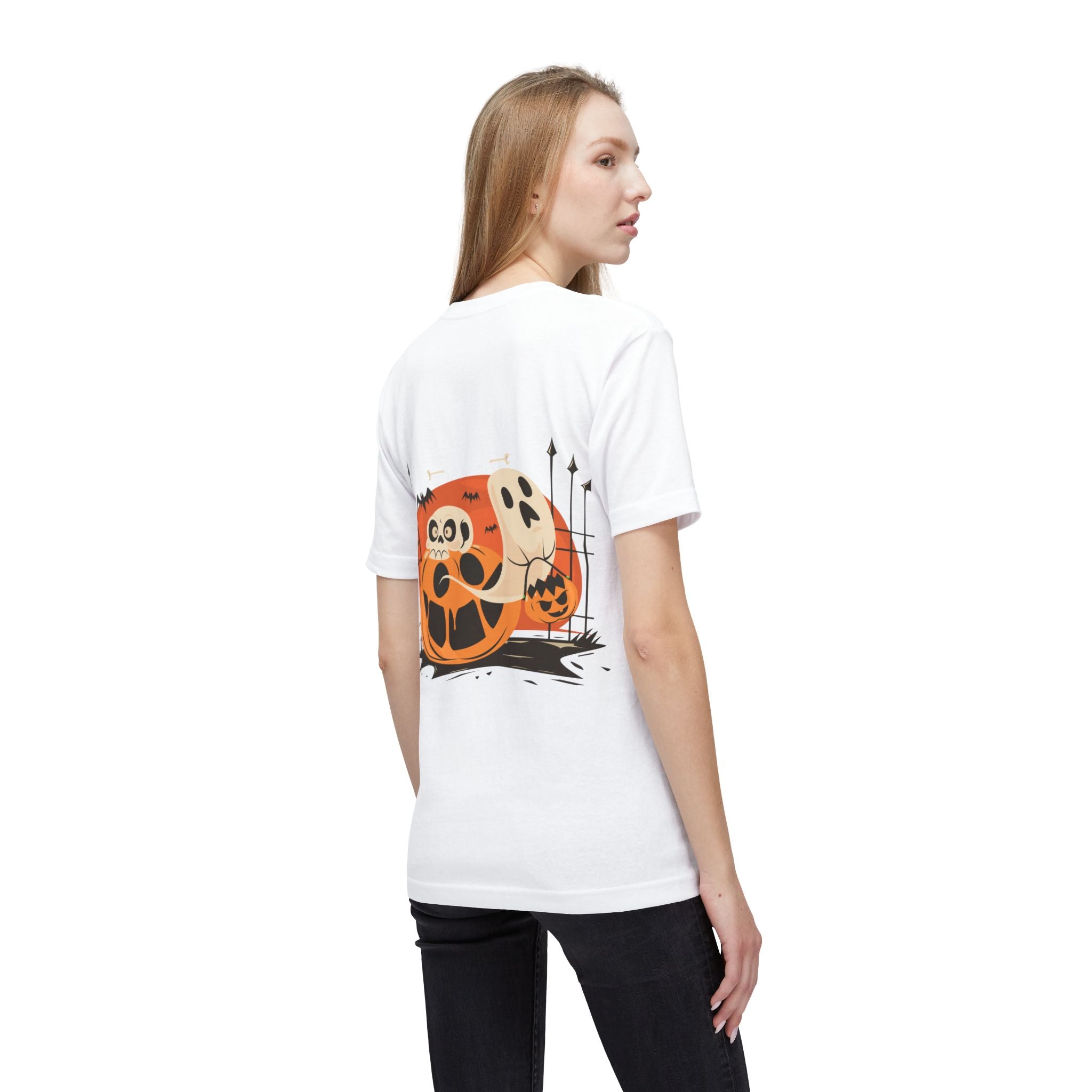 Halloween with Pumpkins | Unisex Midweight T-shirt, Made in US