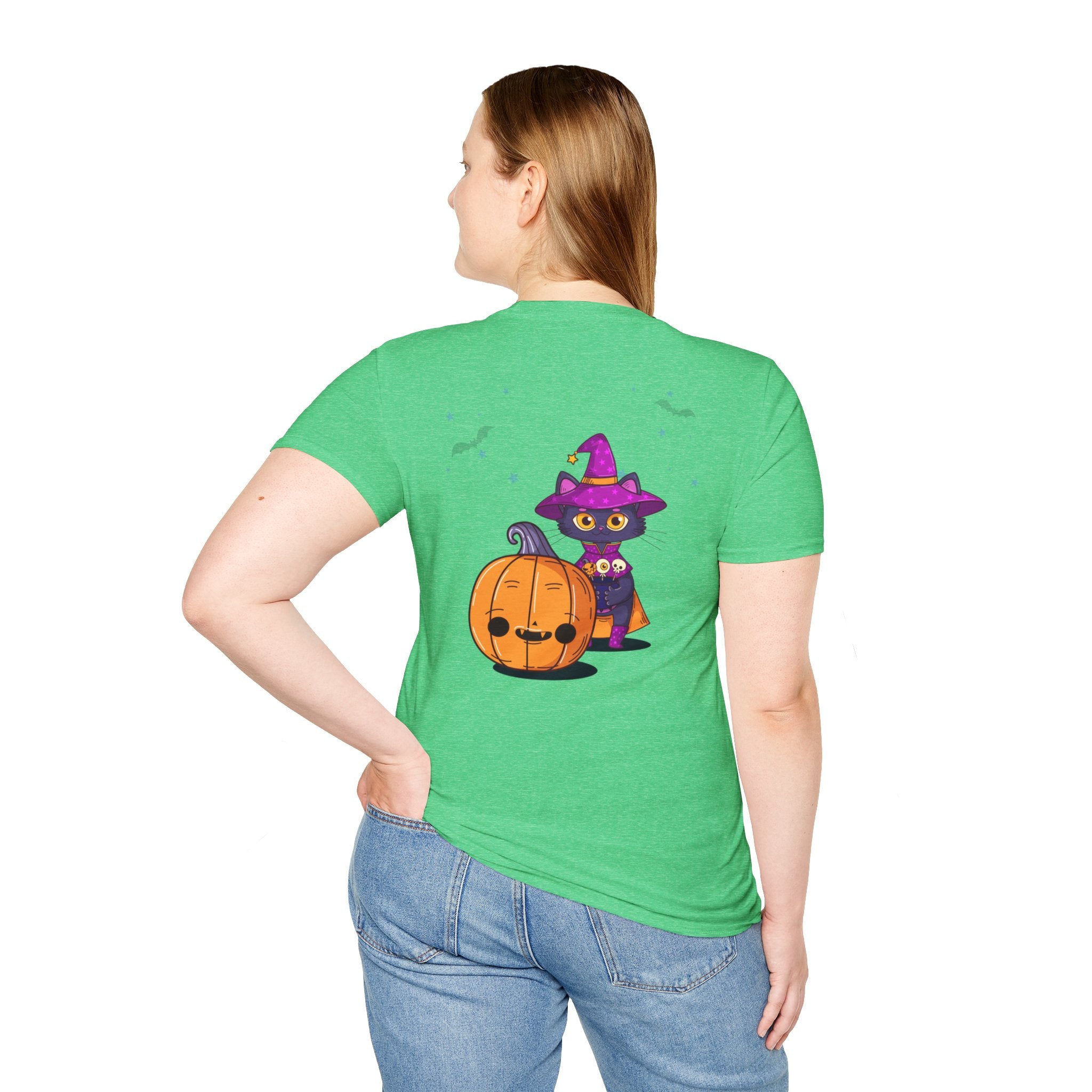 Halloween with Witch's Cats | Unisex Softstyle T-Shirt
