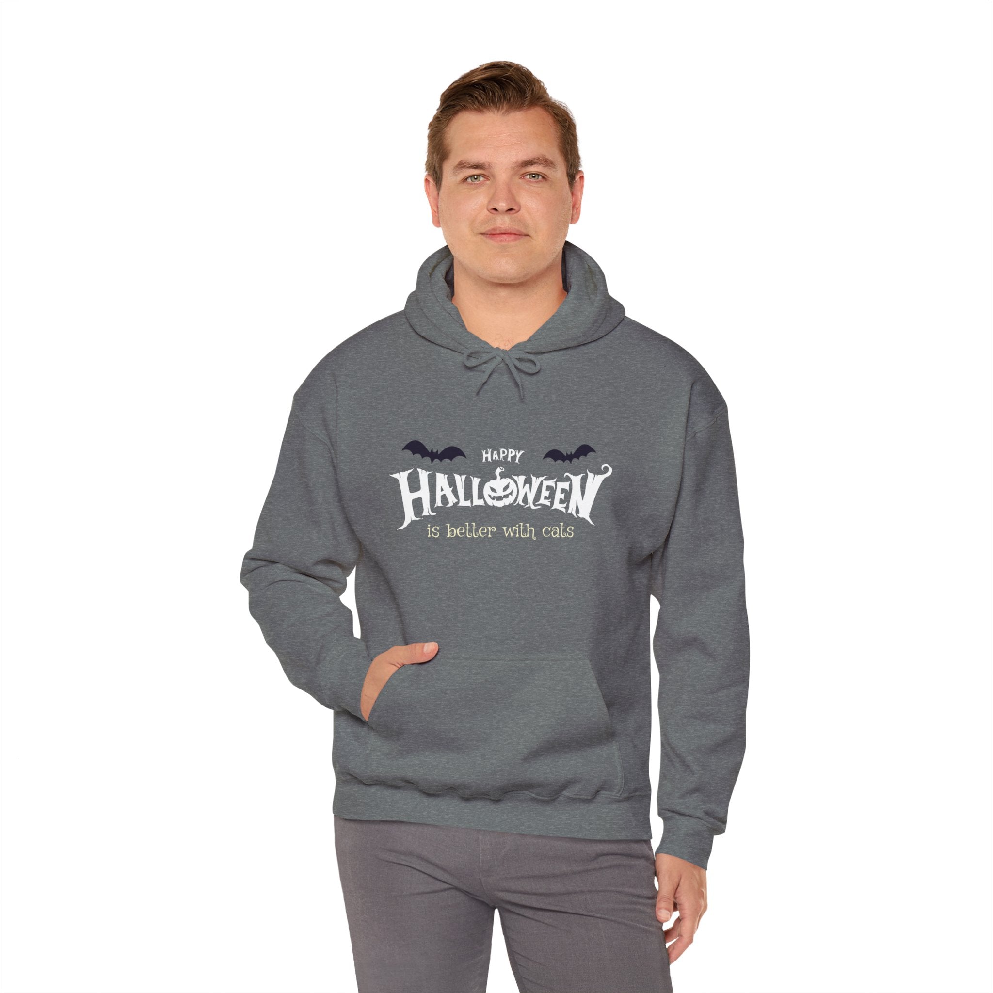 Halloween with Witch's Cats | Unisex Heavy Blend Hooded Sweatshirt