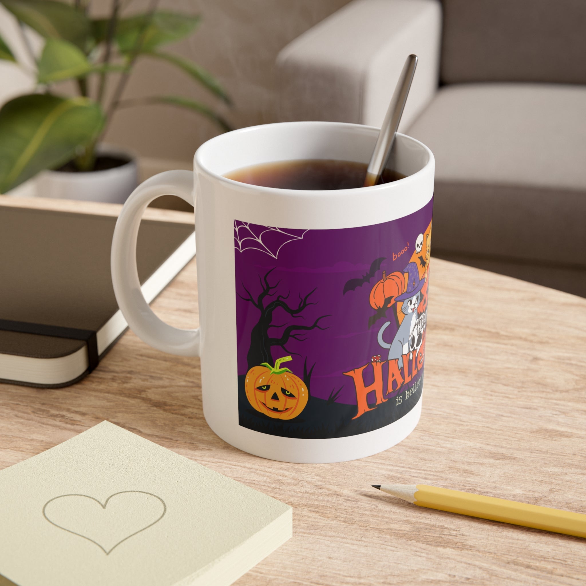 Happy Halloween is Better with Cats | White Ceramic Mug