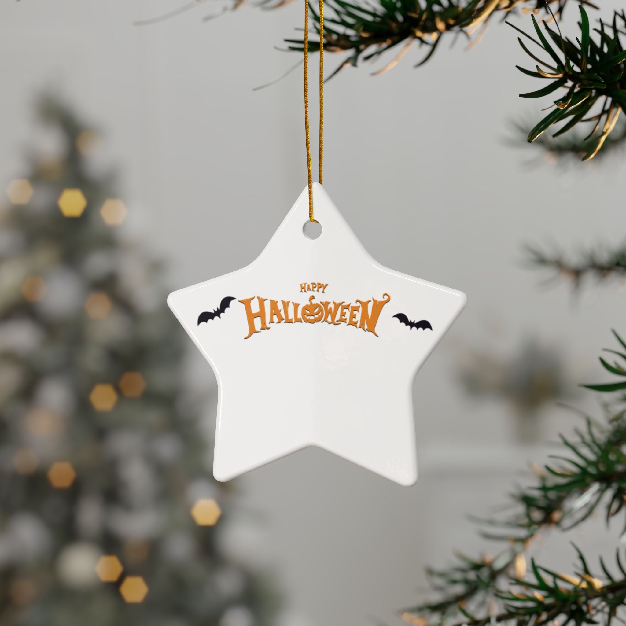 Halloween with Bats | Ceramic Ornaments