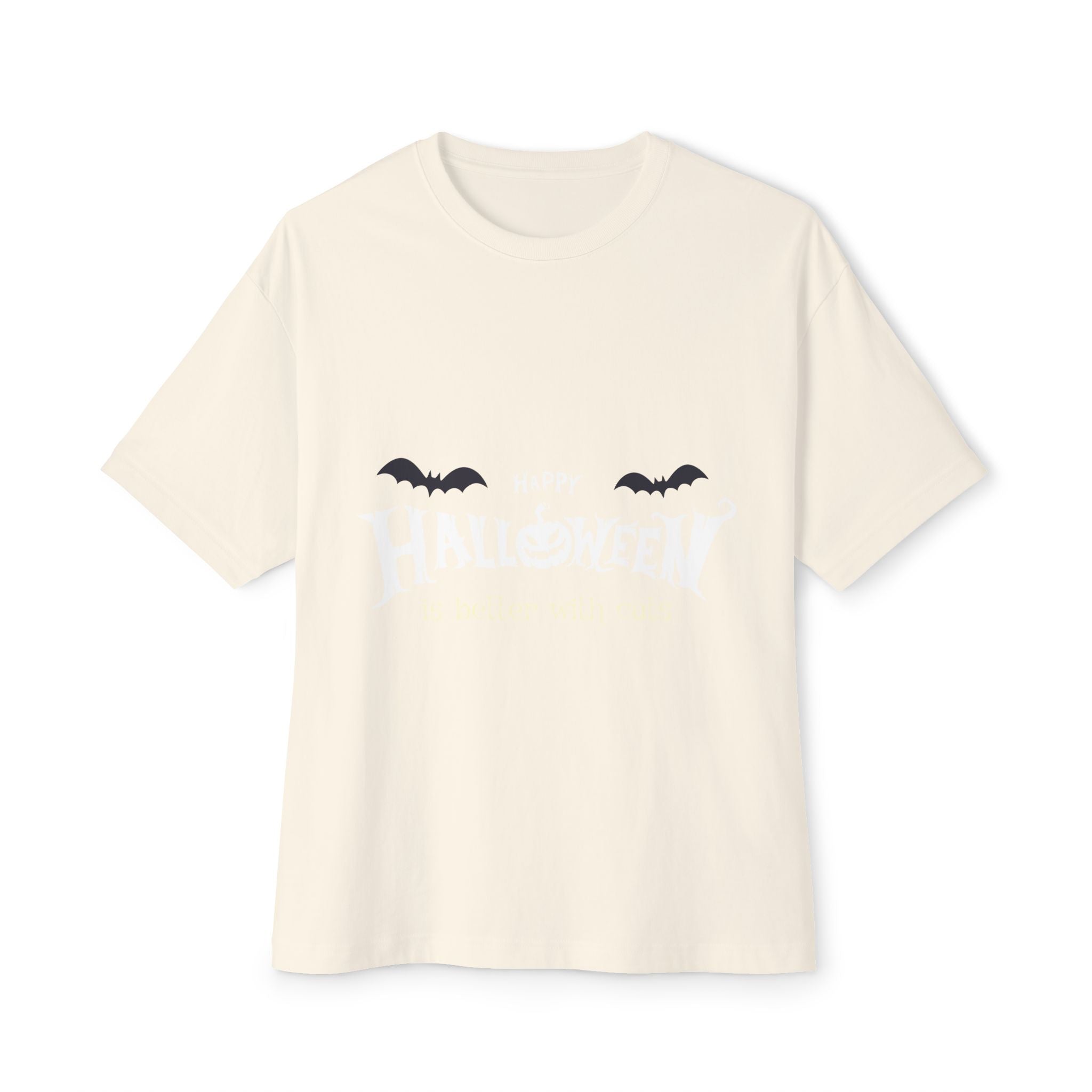 Halloween with Witch's Cats | Unisex Oversized Boxy Tee