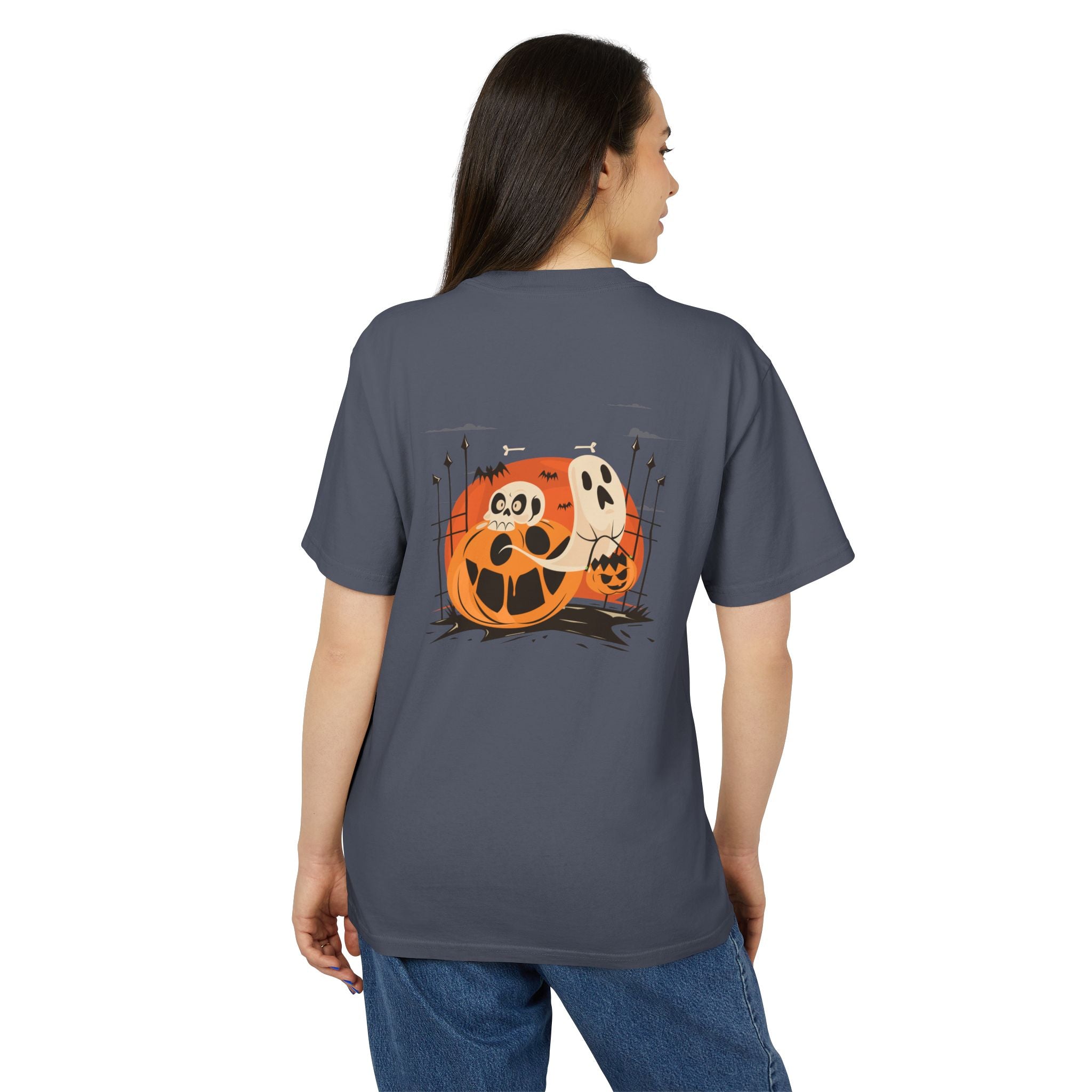 Halloween with Pumpkins | Unisex Heavy Faded Tee