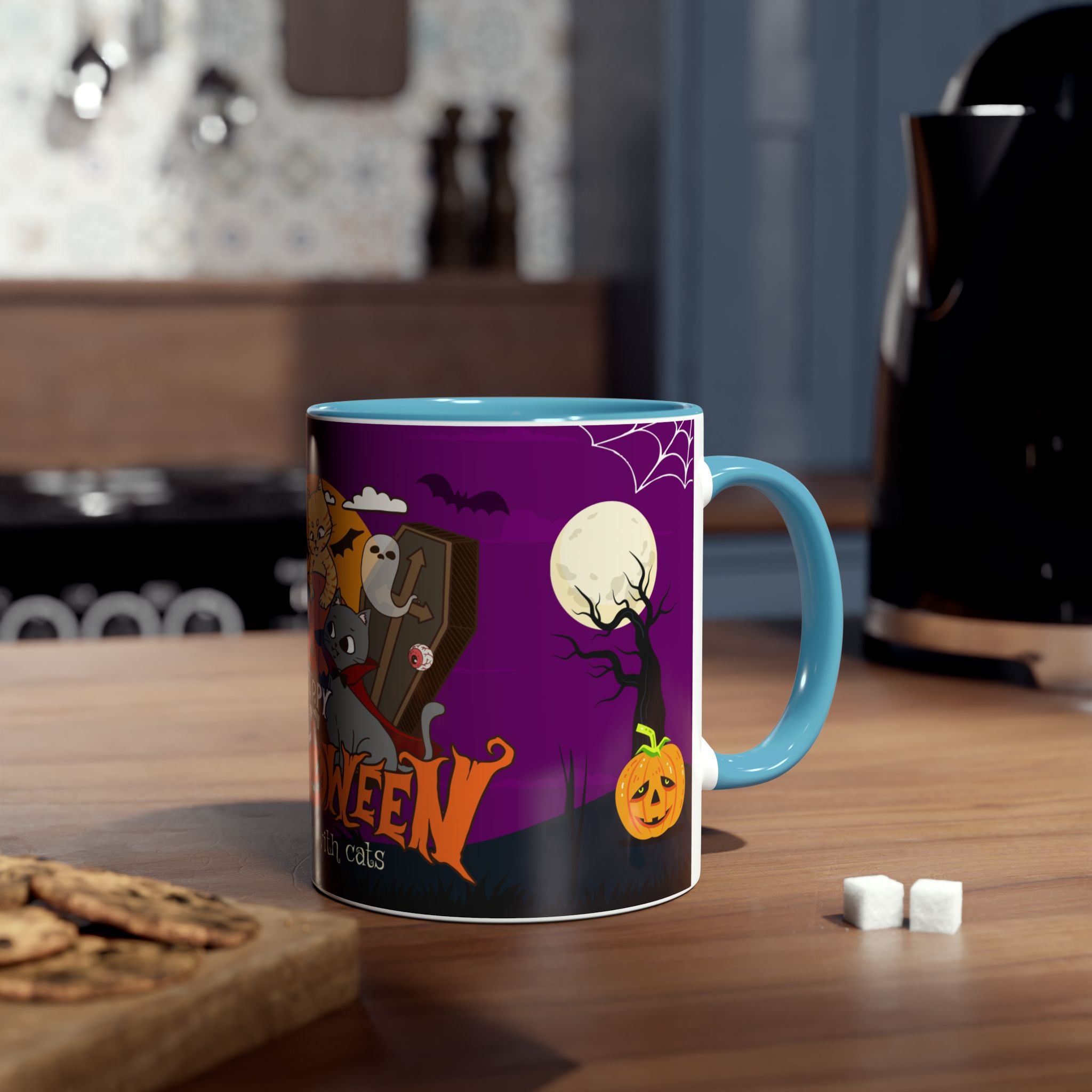 Happy Halloween is Better with Cats | Two-Tone Coffee Mugs