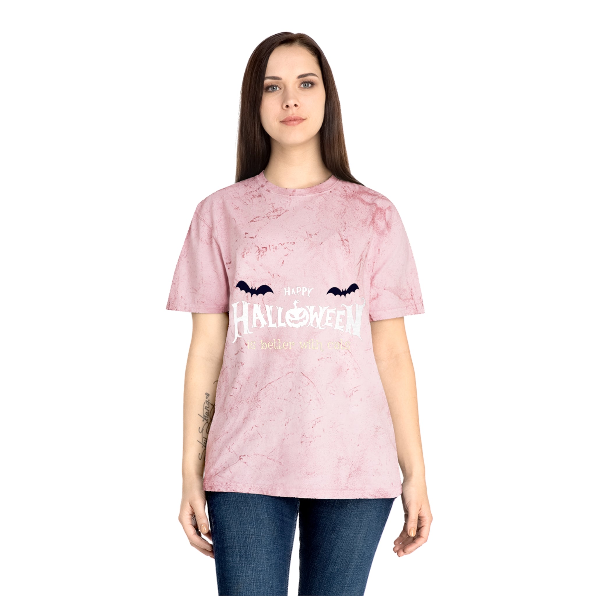 Halloween with Witch's Cats | Unisex Color Blast T-Shirt