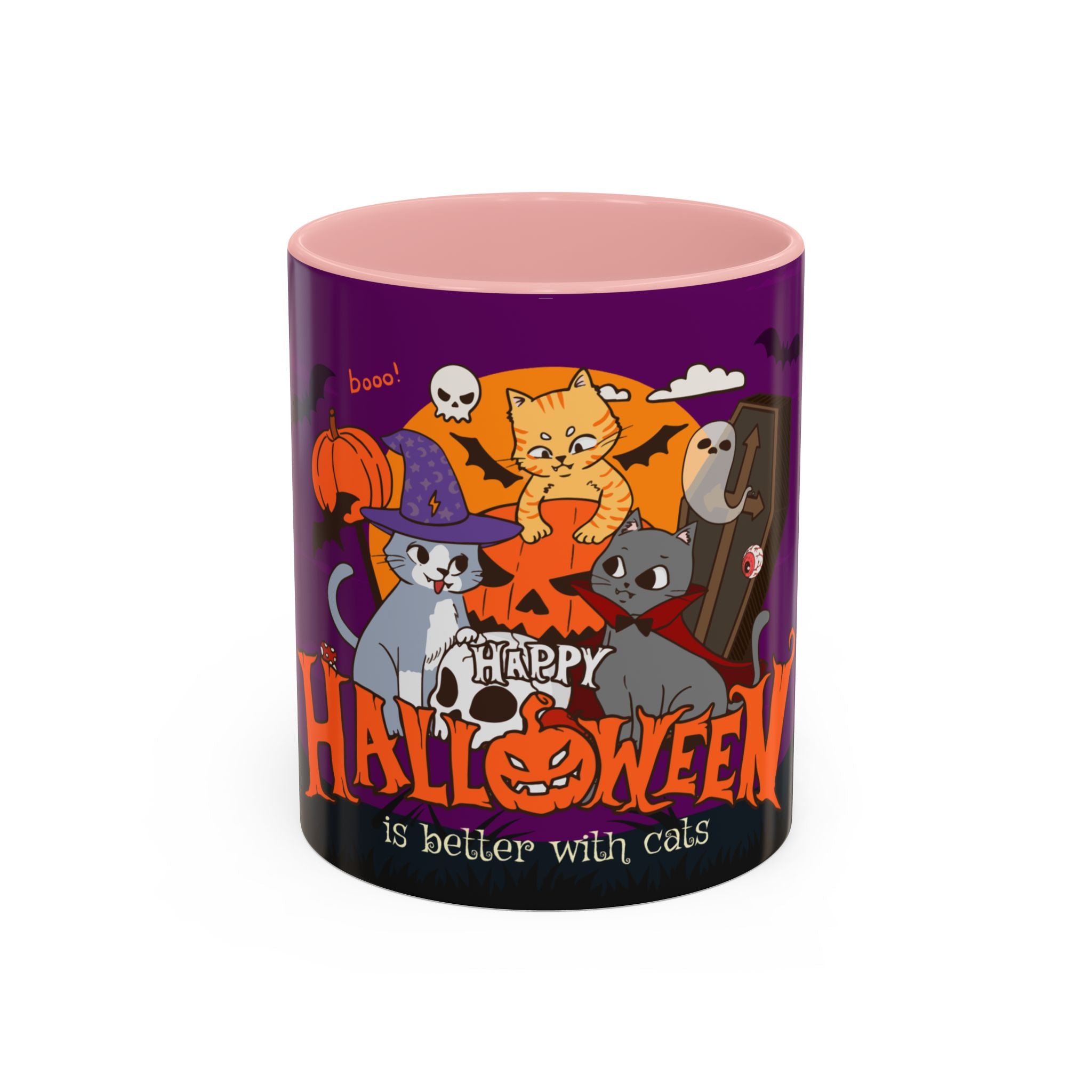 Happpy Halloween is better with Cats | Accent Coffee Mug