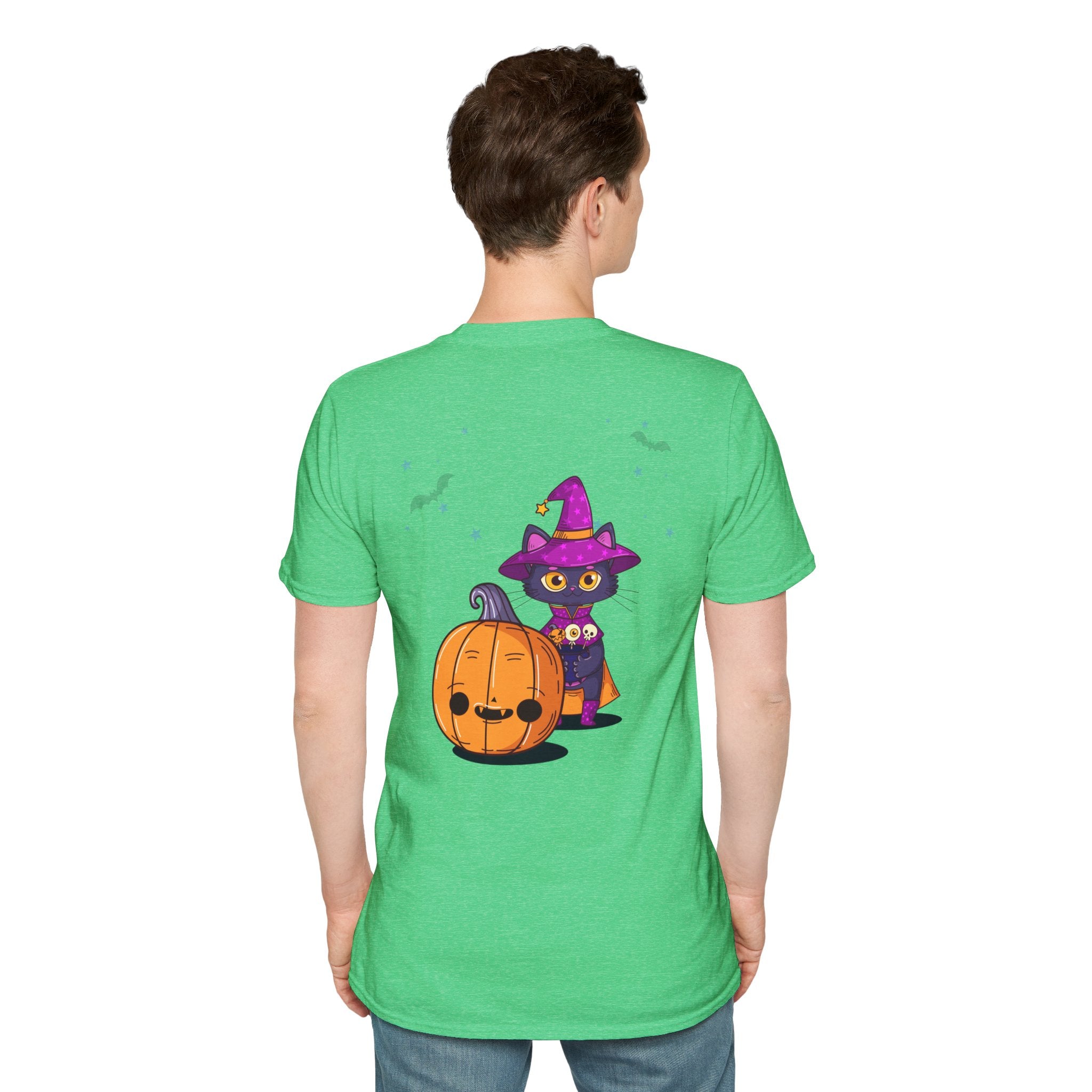 Halloween with Witch's Cats | Unisex Softstyle T-Shirt