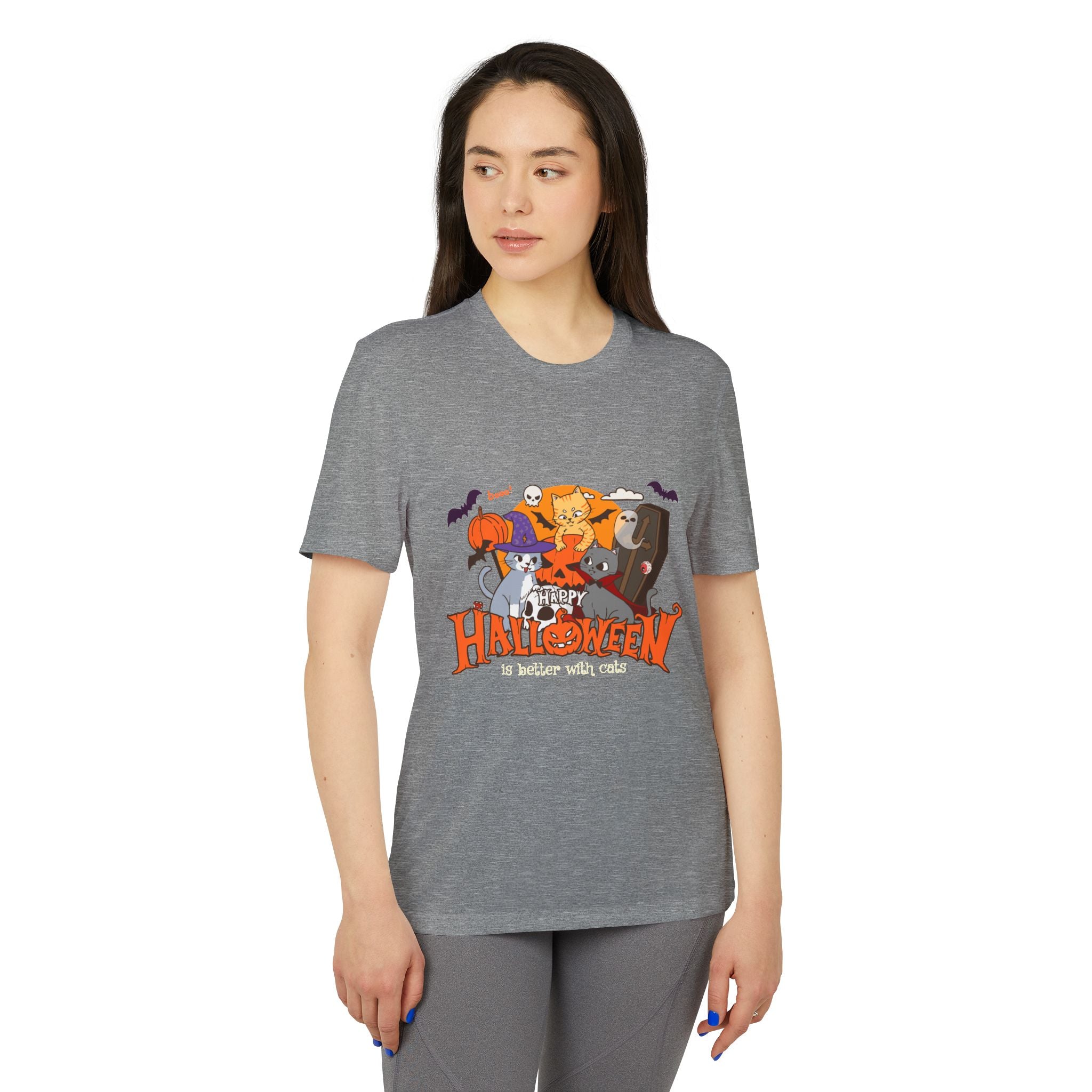 Halloween is Better with Cats | adidas Unisex Sport T-shirt