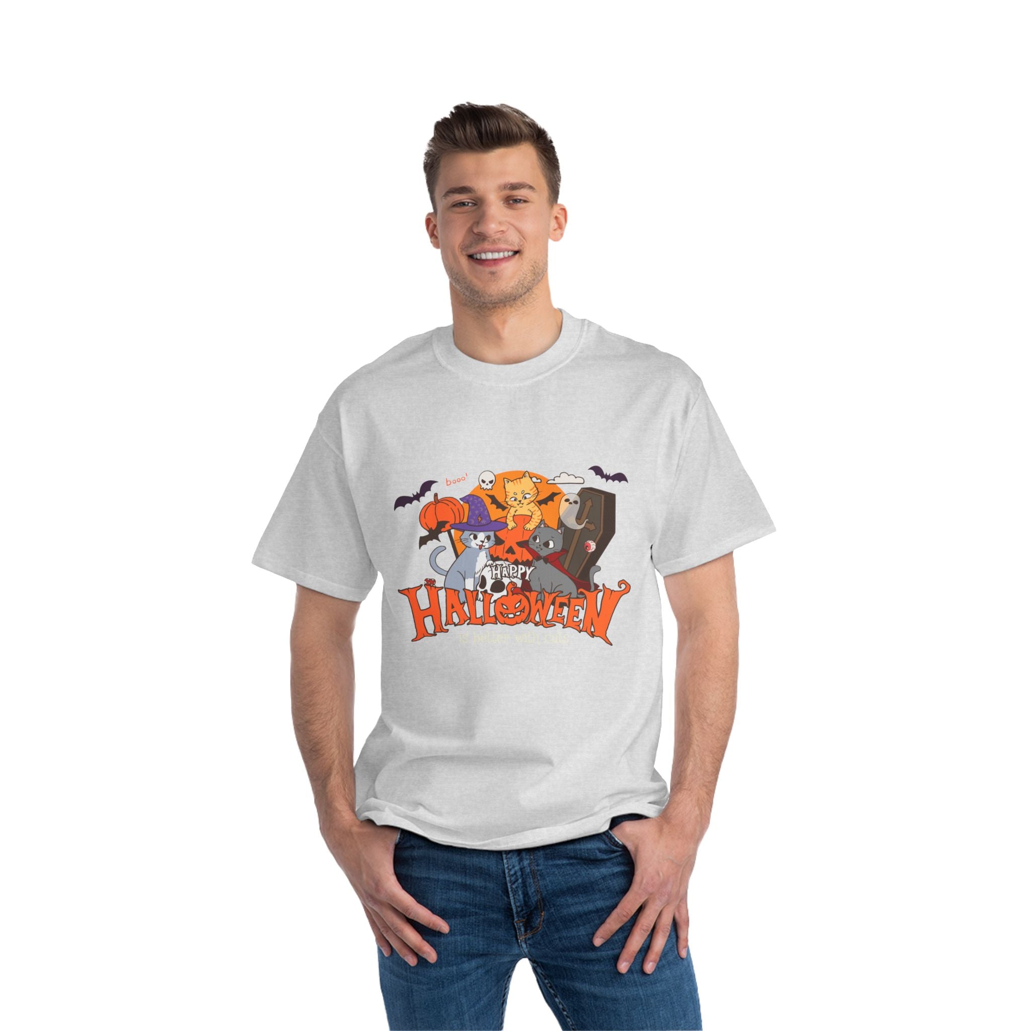 Halloween is Better with Cats | Beefy-T®  Short-Sleeve T-Shirt