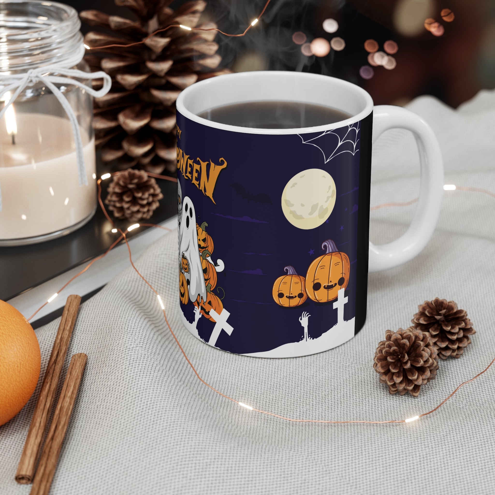 Happy Halloween with Skeleton | Mug