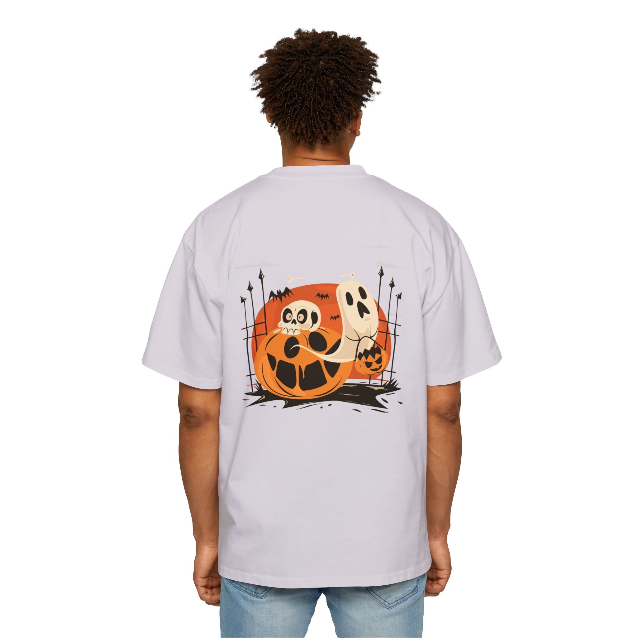 Halloween with Pumpkins | Men's Heavy Oversized Tee