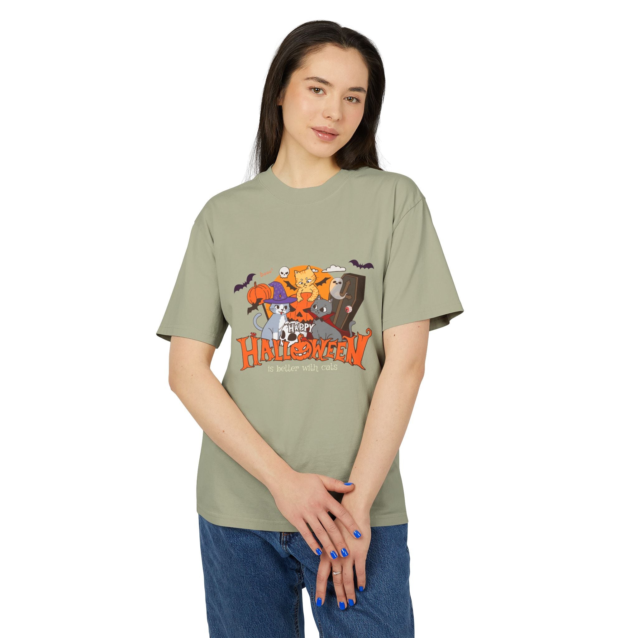 Halloween is Better with Cats | Unisex Heavy Faded Tee