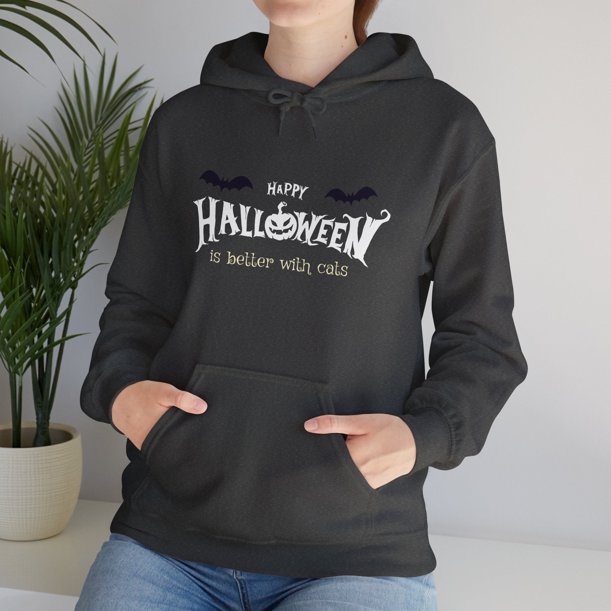 Halloween with Witch's Cats | Unisex Heavy Blend Hooded Sweatshirt