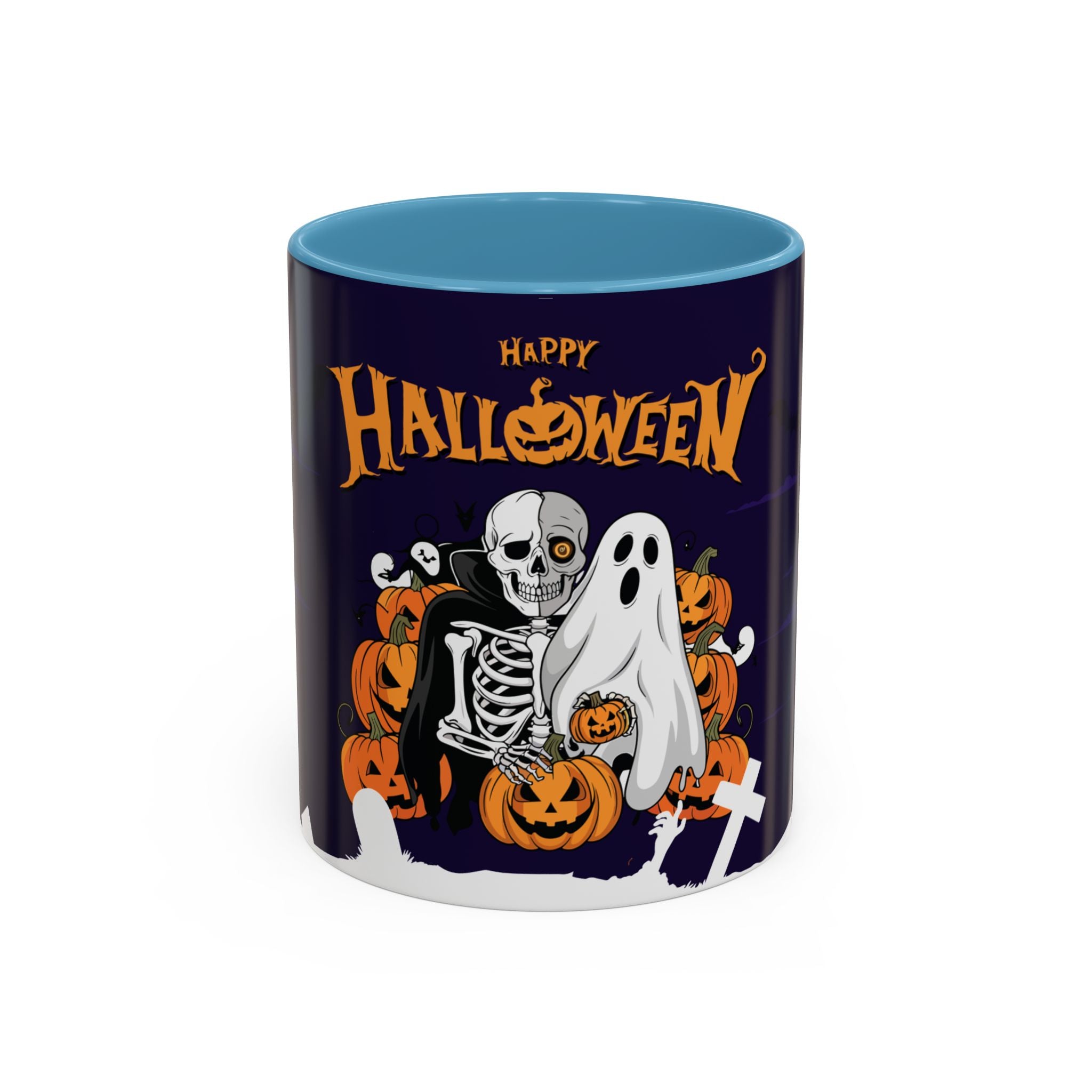 Happy Halloween with Skeleton | Accent Coffee Mug