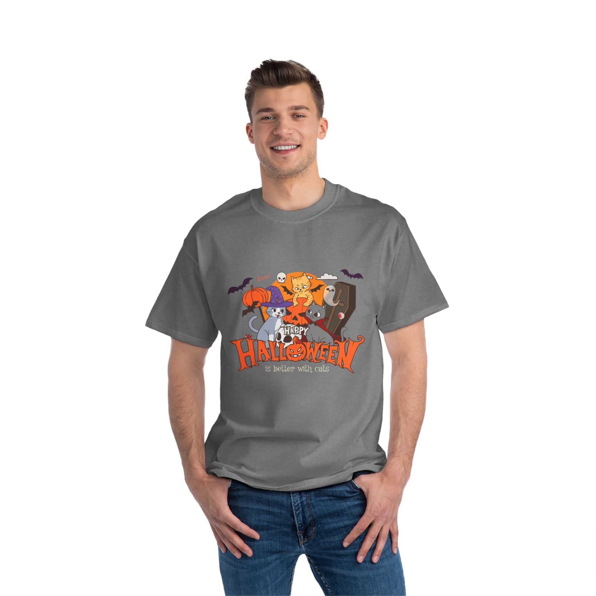 Halloween is Better with Cats | Beefy-T®  Short-Sleeve T-Shirt