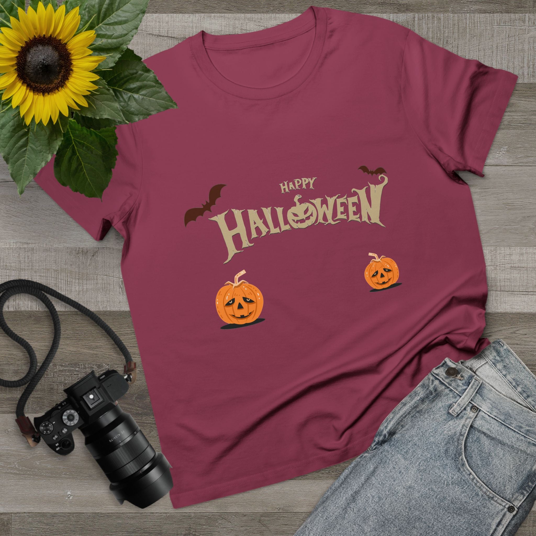 Halloween with Pumpkins | Women’s Maple Tee
