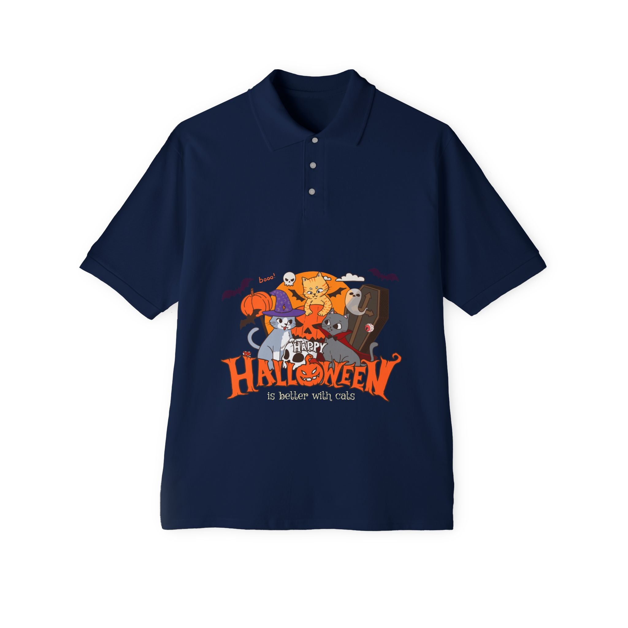 Halloween is Better with Cats | Men's Piqué Polo