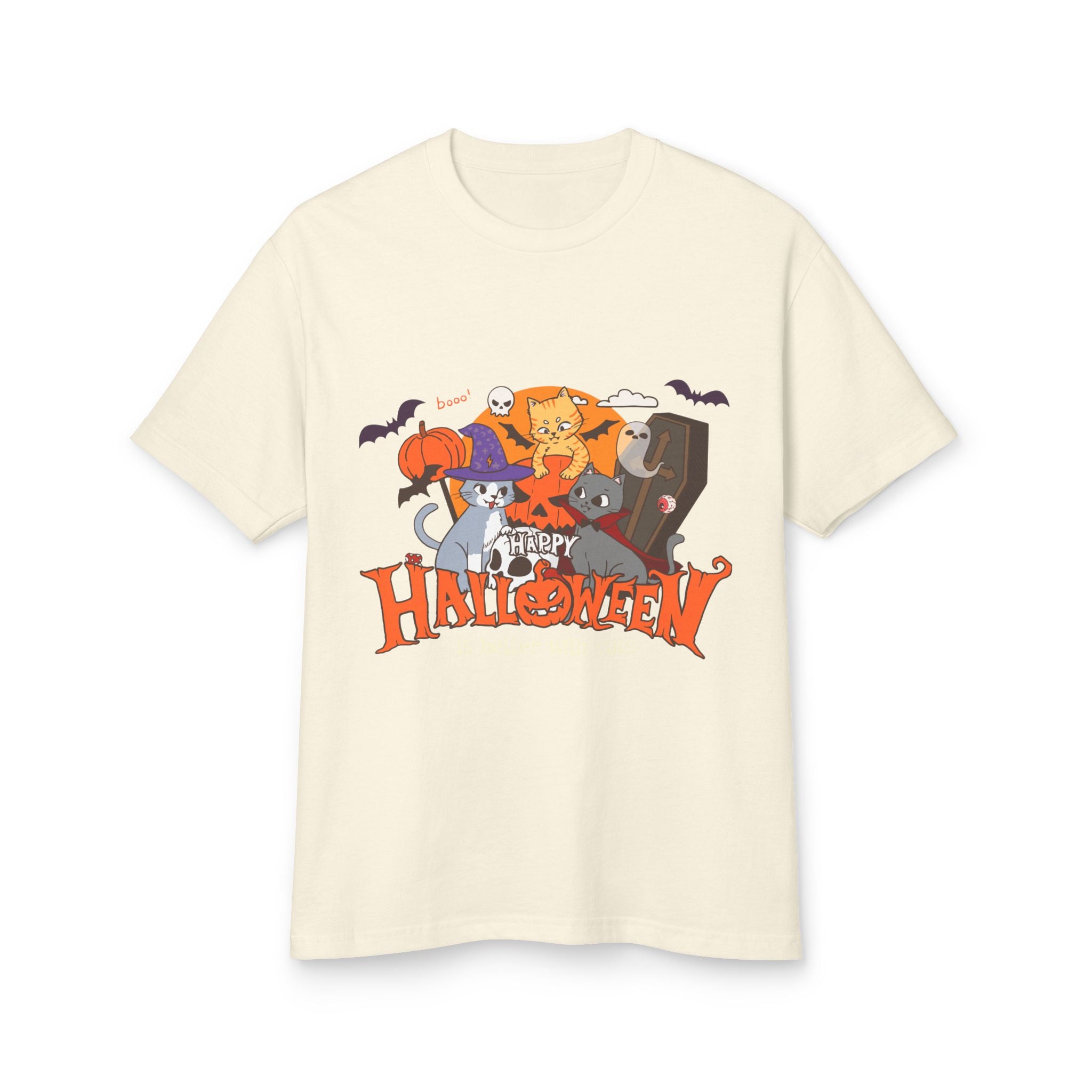 Halloween is Better with Cats | Unisex Garment-Dyed Heavyweight Cotton Tee