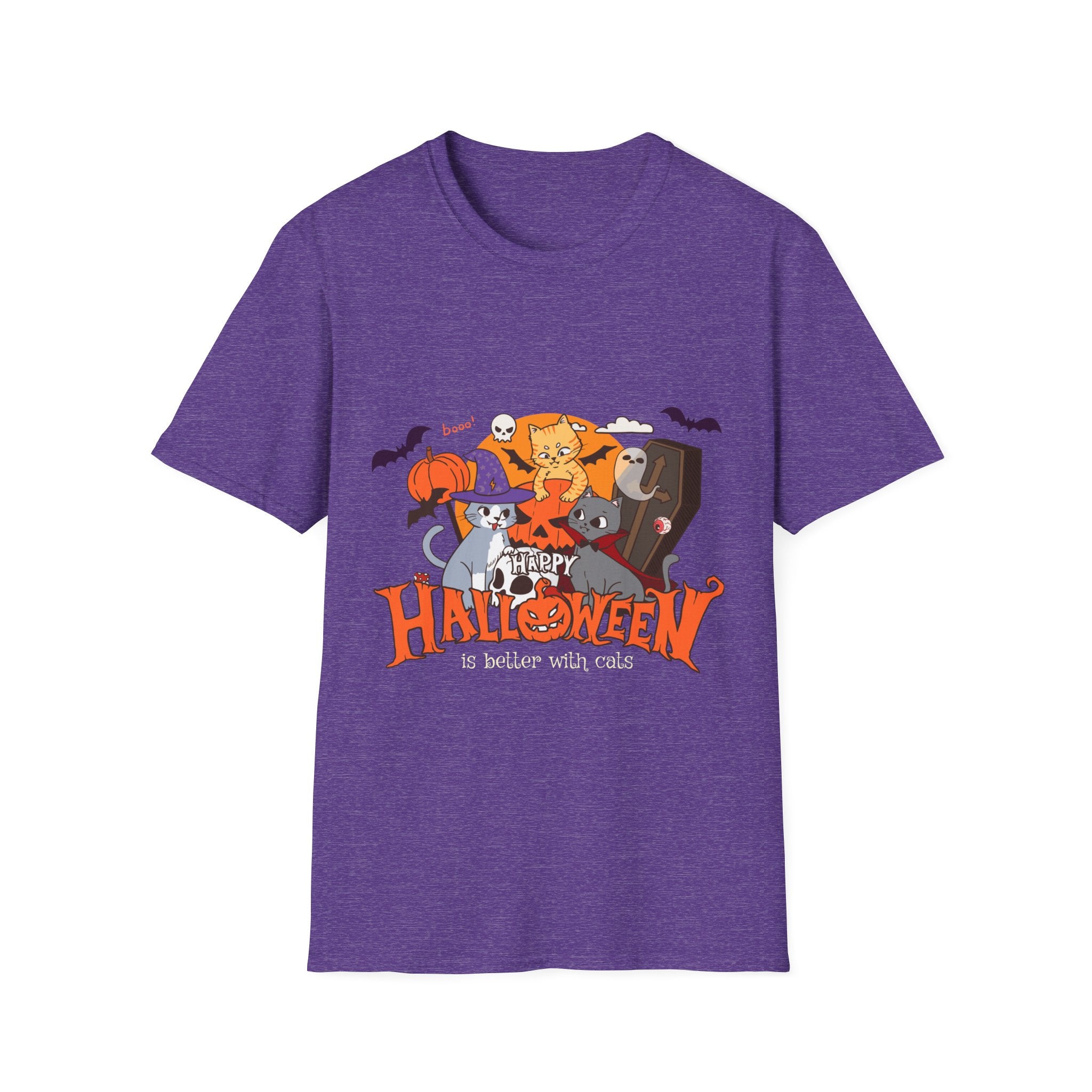 Halloween is Better with Cats | Unisex Softstyle T-Shirt