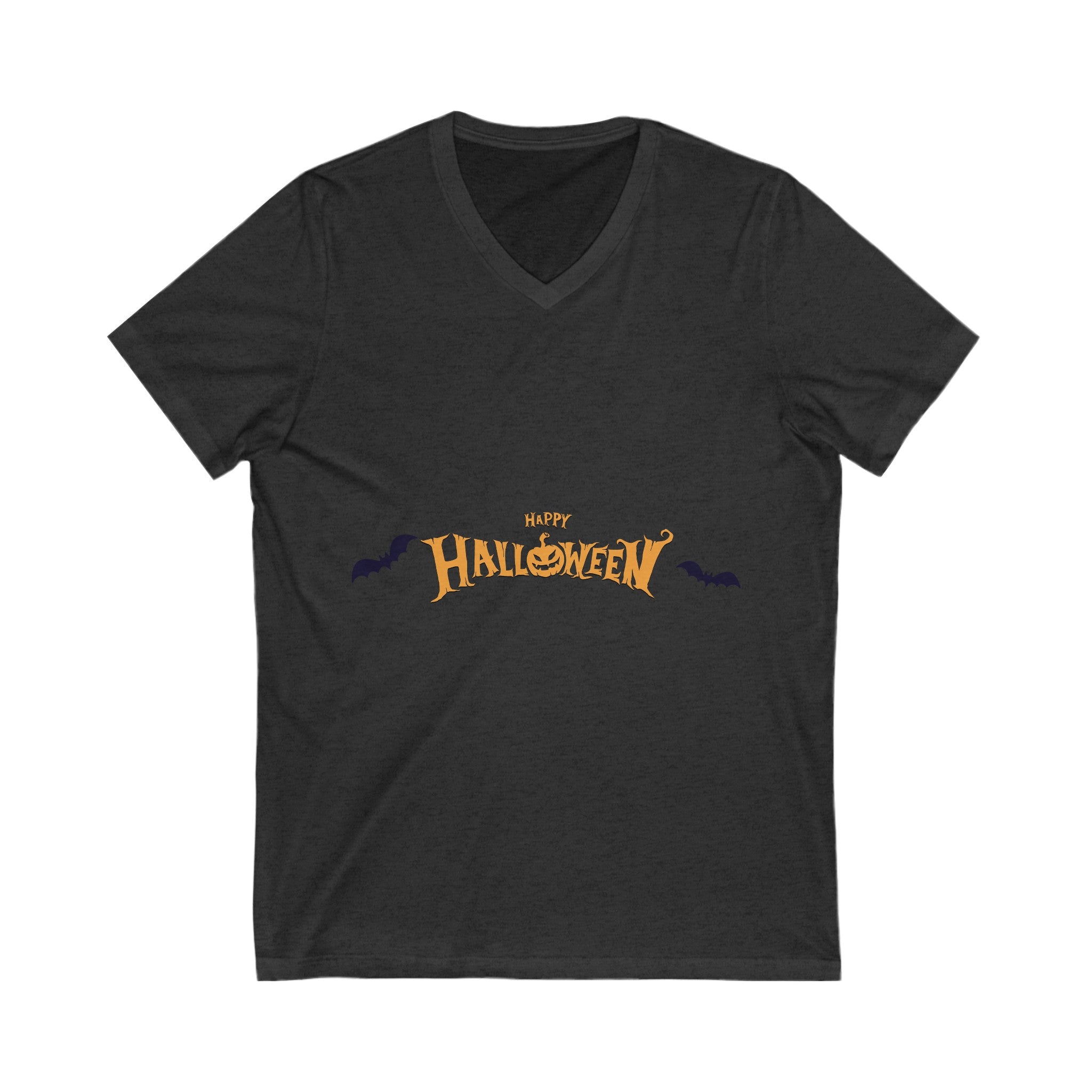 Halloween with Bats| Unisex Jersey Short Sleeve V-Neck Tee