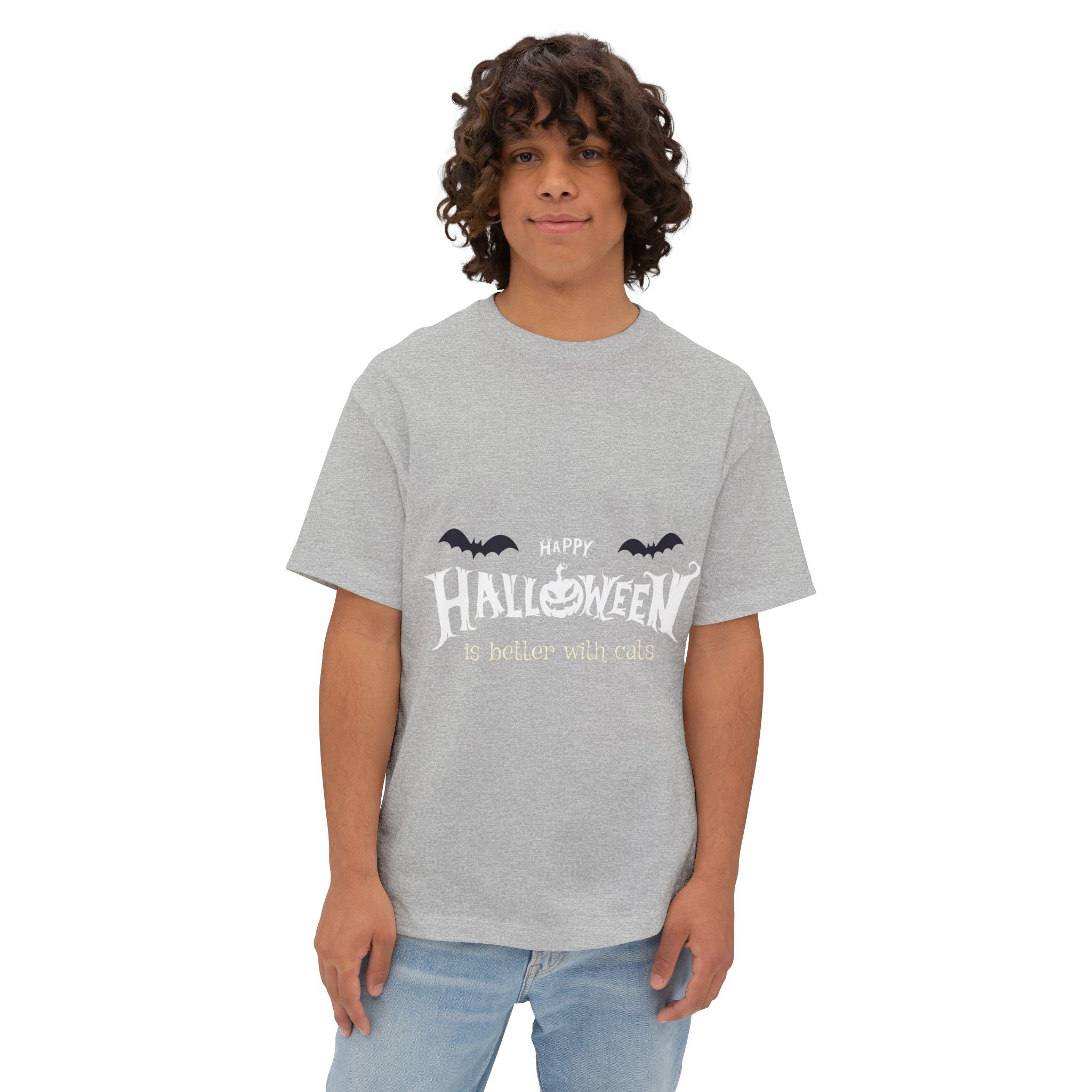 Halloween with Witch's Cats | Unisex Oversized Boxy Tee