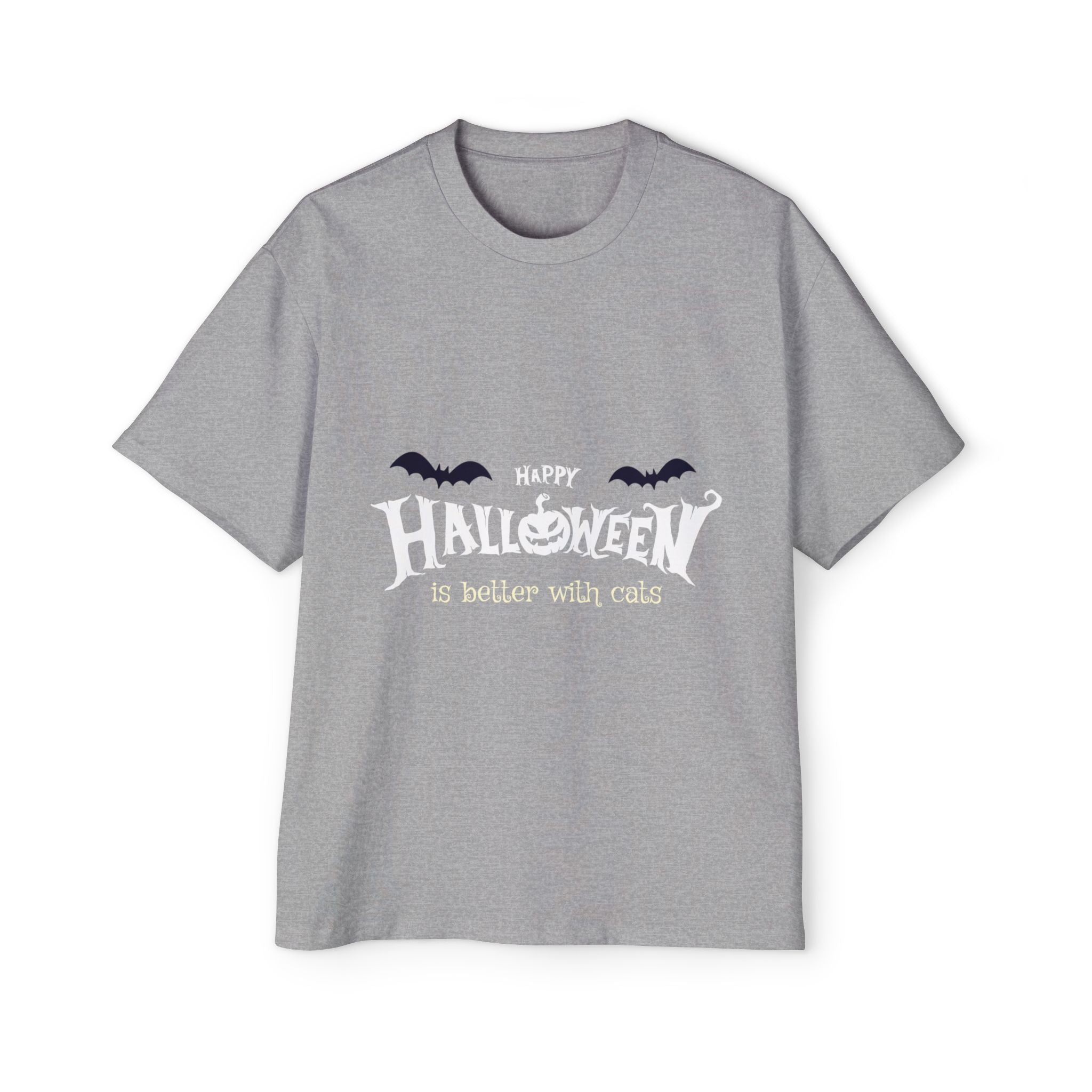 Halloween with Witch's Cats | Men's Heavy Oversized Tee
