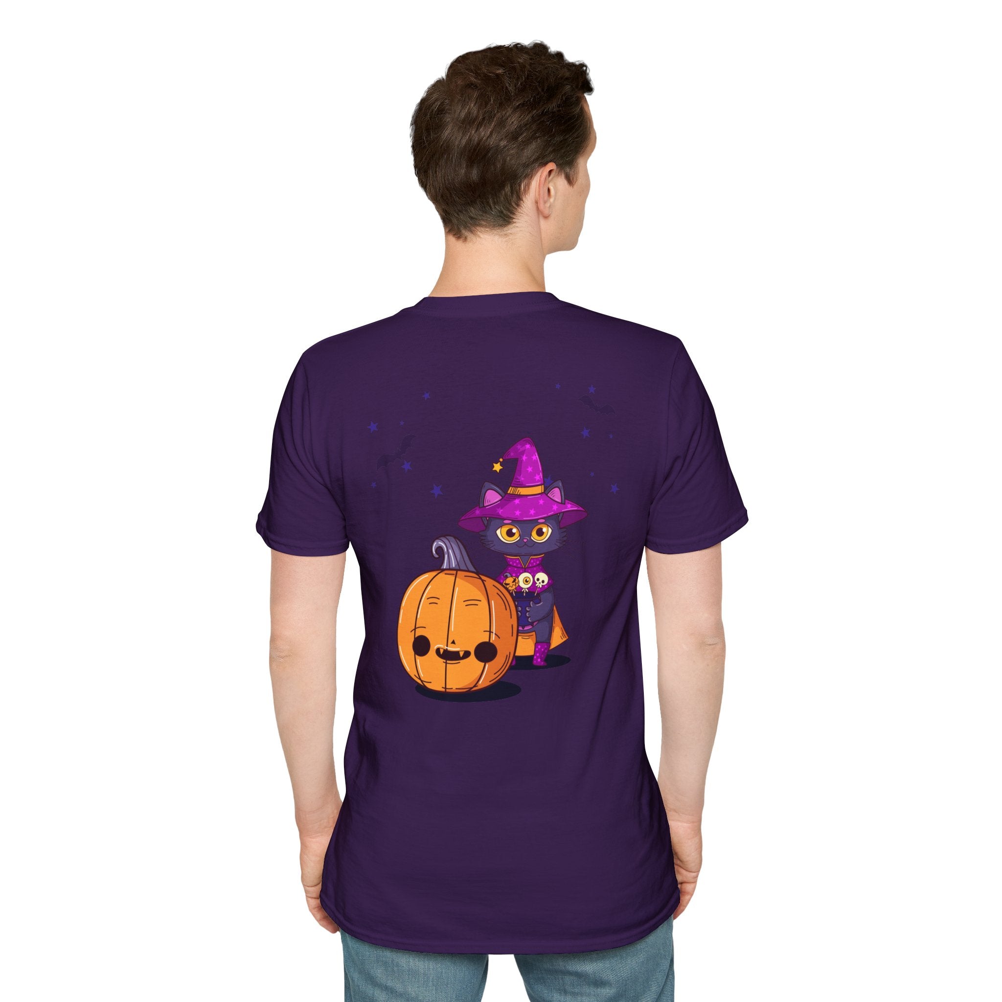 Halloween with Witch's Cats | Unisex Softstyle T-Shirt
