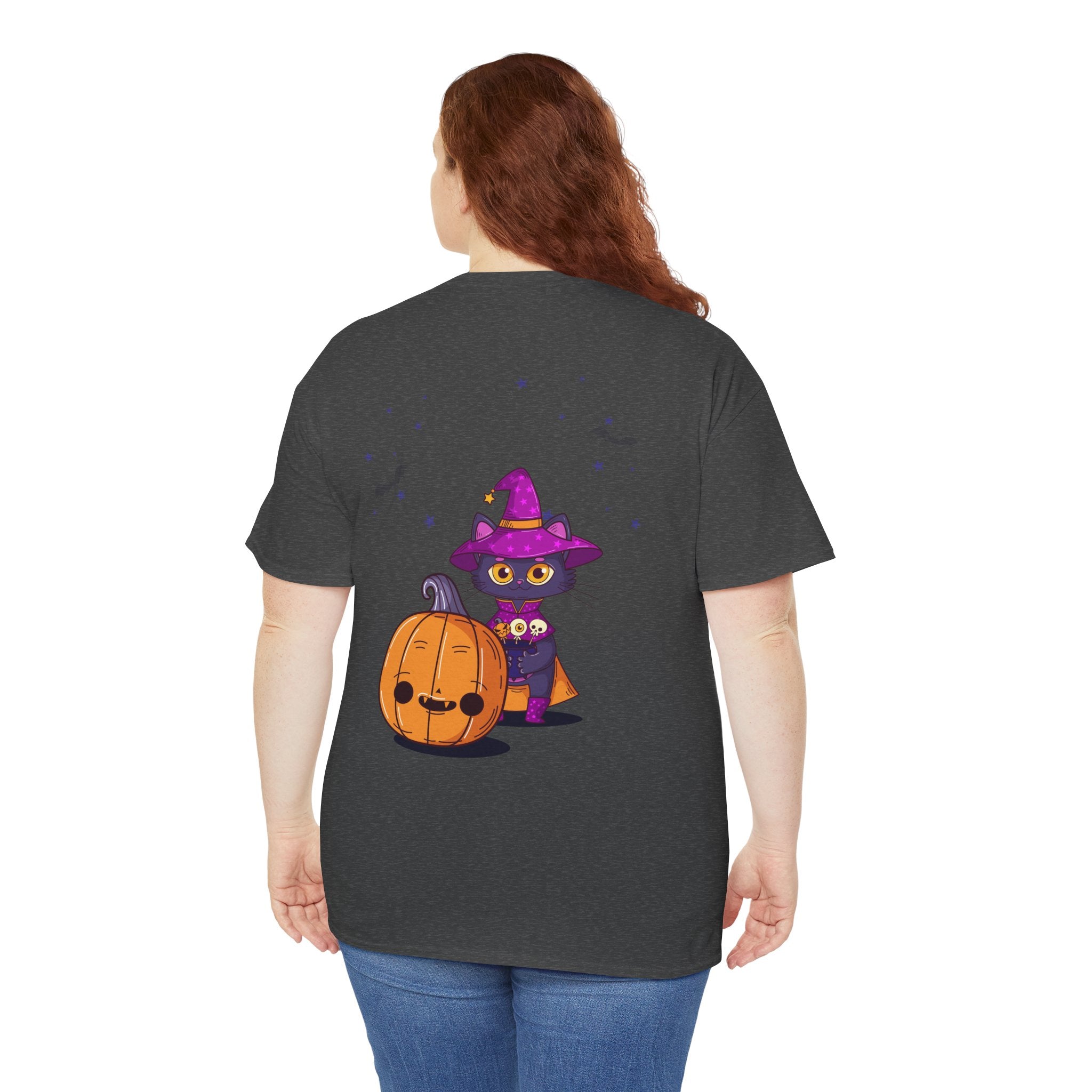 Halloween with Witch's Cats | Unisex Heavy Cotton Tee