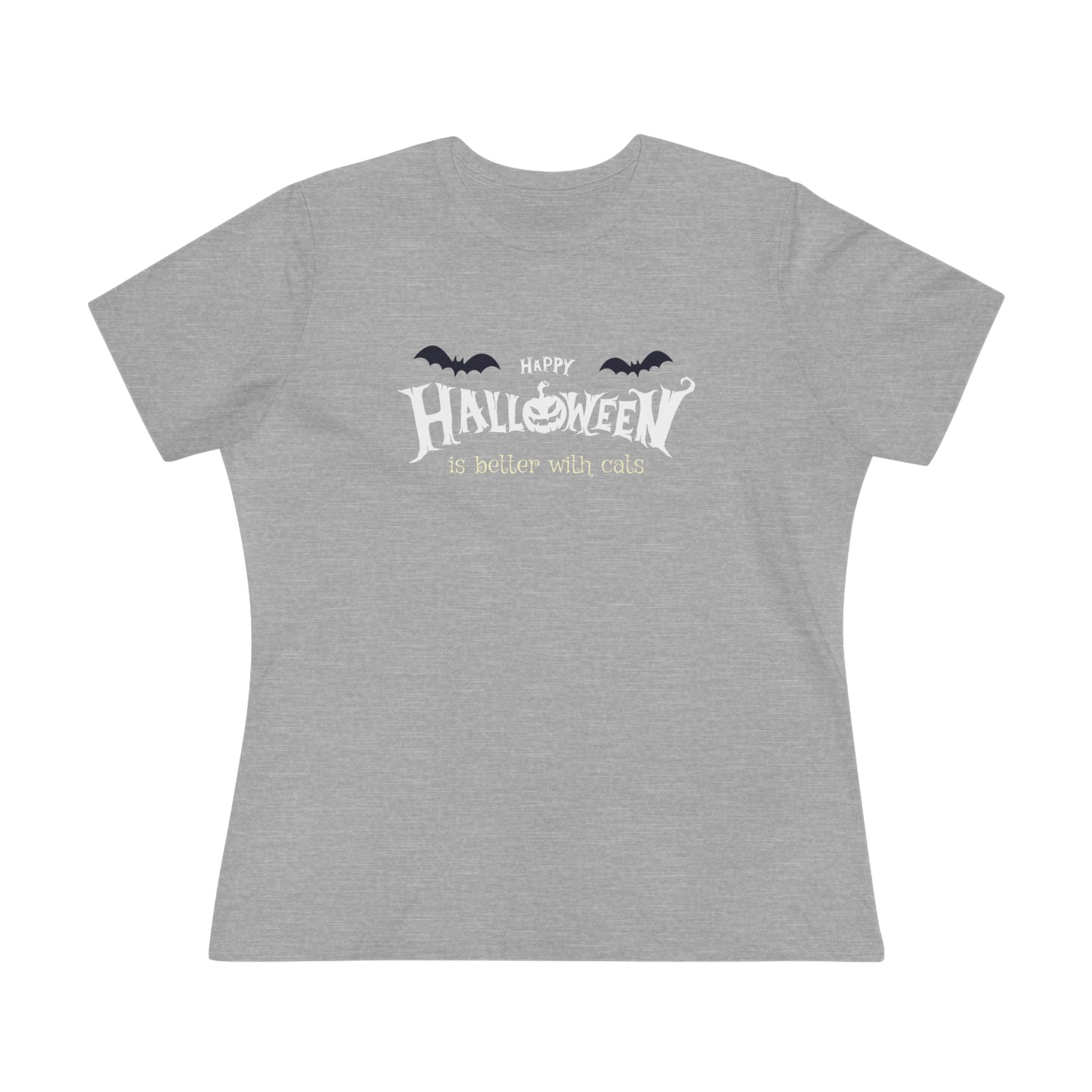 Halloween with Witch's Cats | Women's Cotton Tee