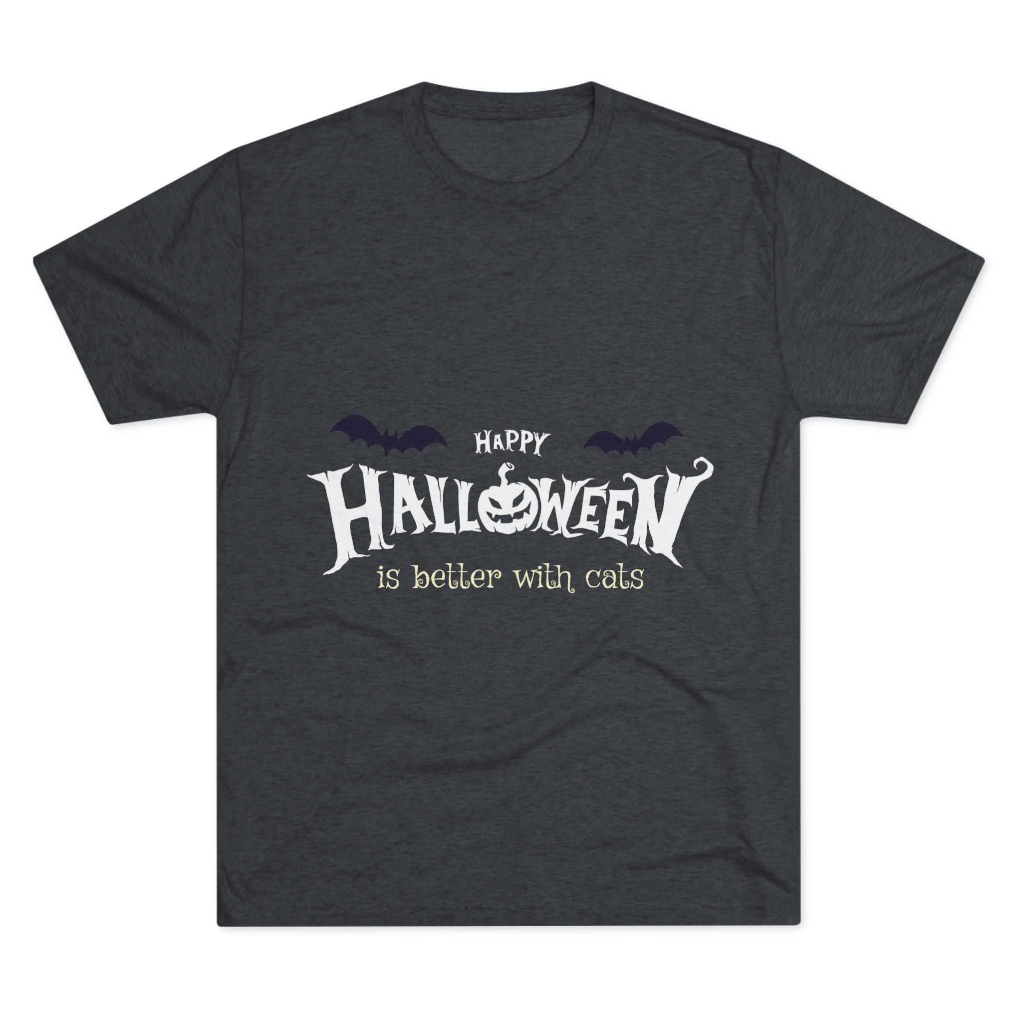 Halloween with Witch's Cats | Unisex Tri-Blend Crew Tee