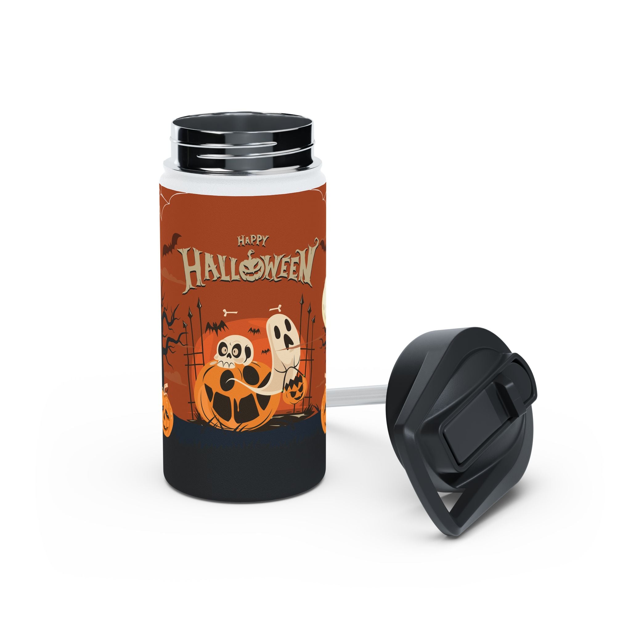 Happy Halloween with Pumpkin | Stainless Steel Water Bottle, Standard Lid