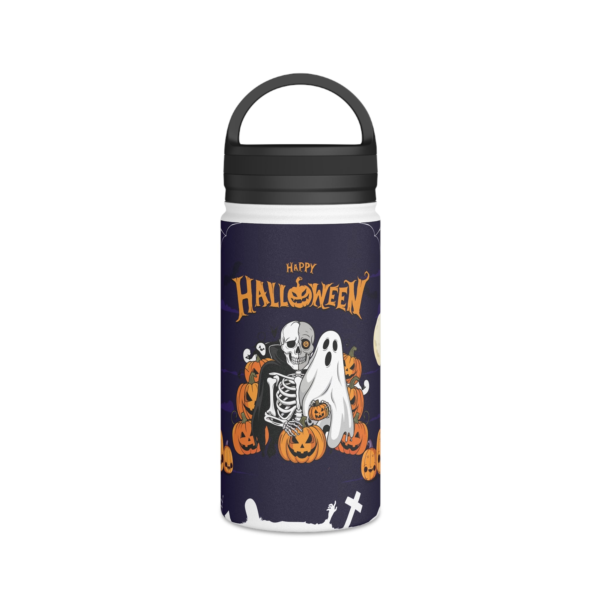 Halloween is Better with Skeleton | Stainless Steel Water Bottle, Handle Lid