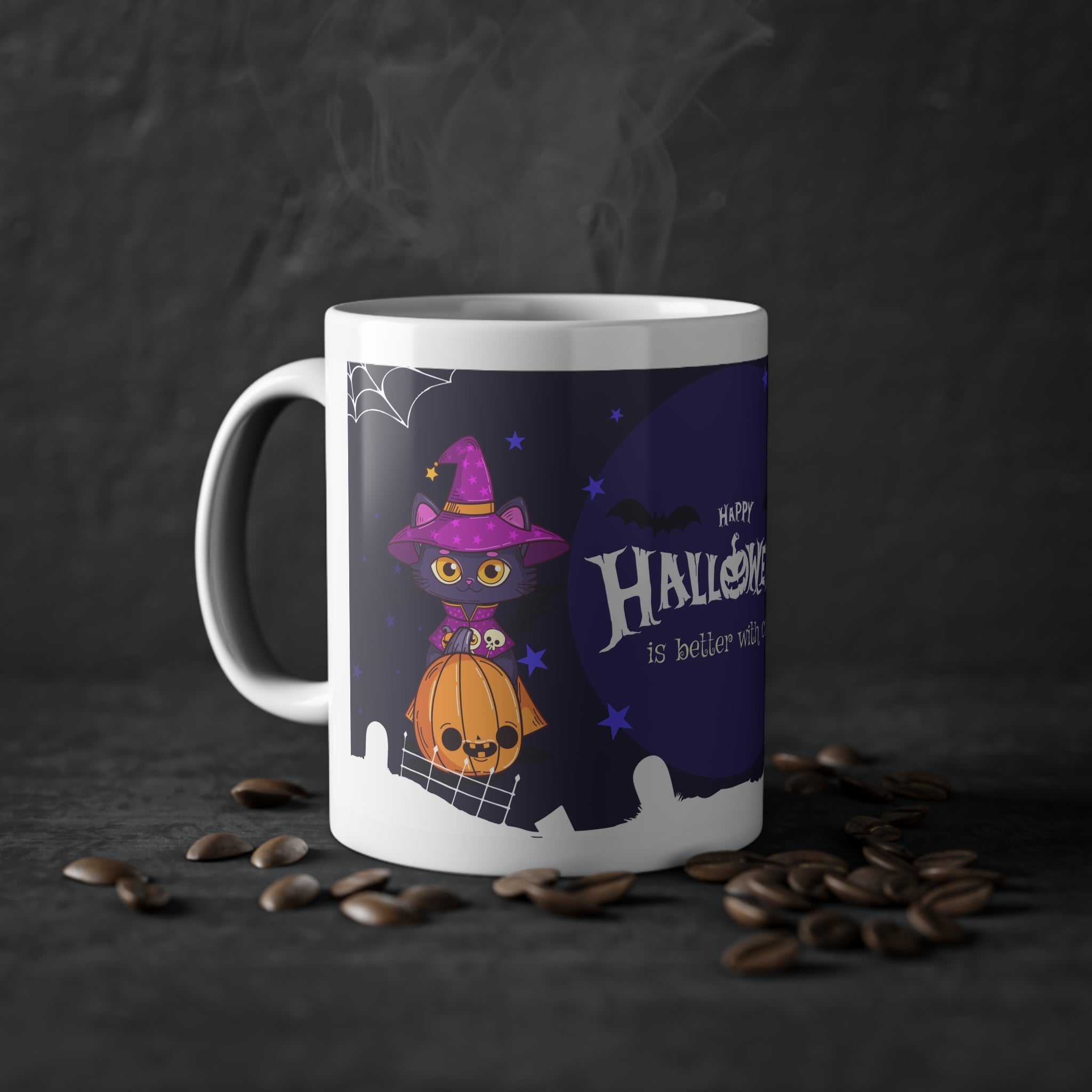 Happy Halloween with Witch's Cats | Standard Mug