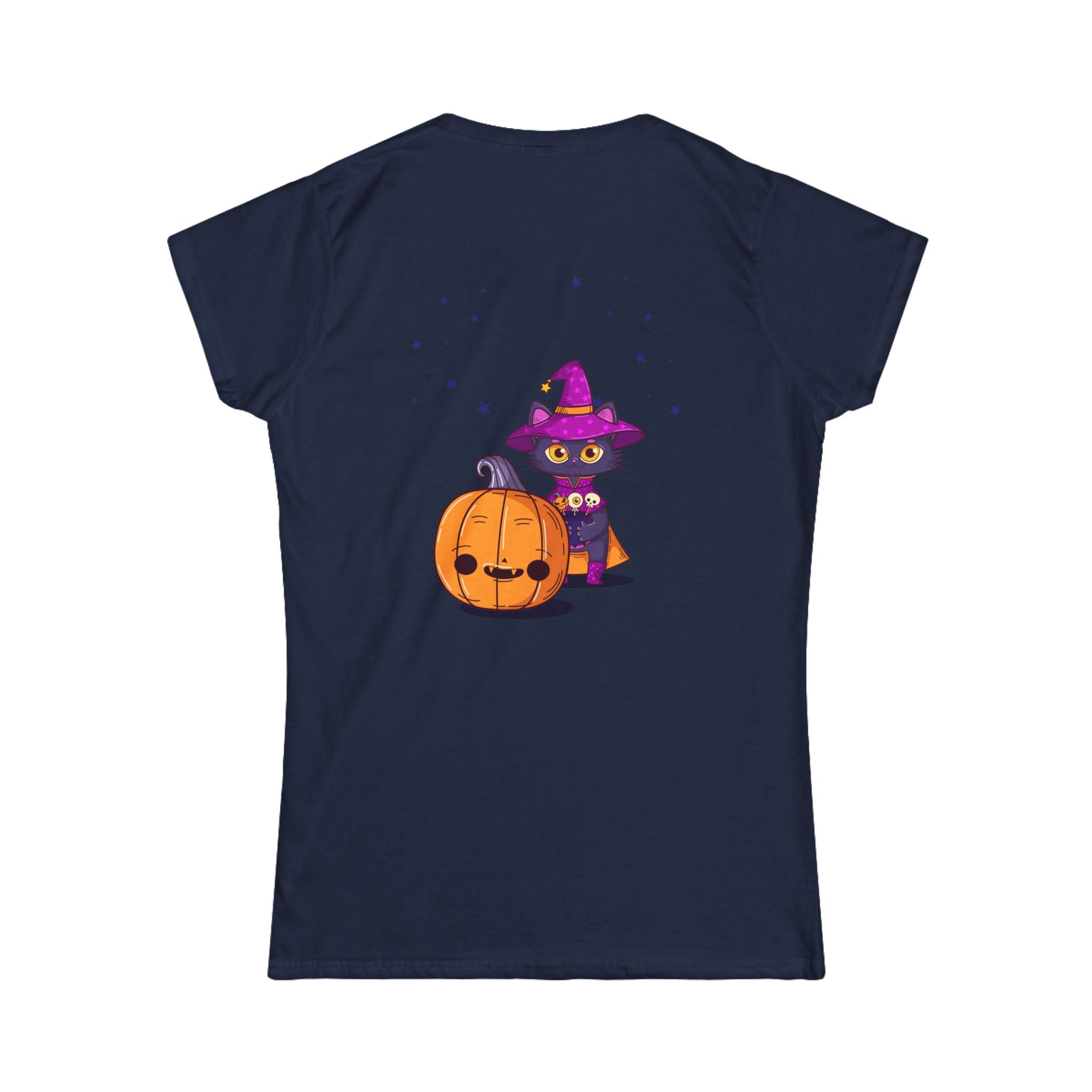 Halloween with Witch's Cats | Women's Softstyle Tee