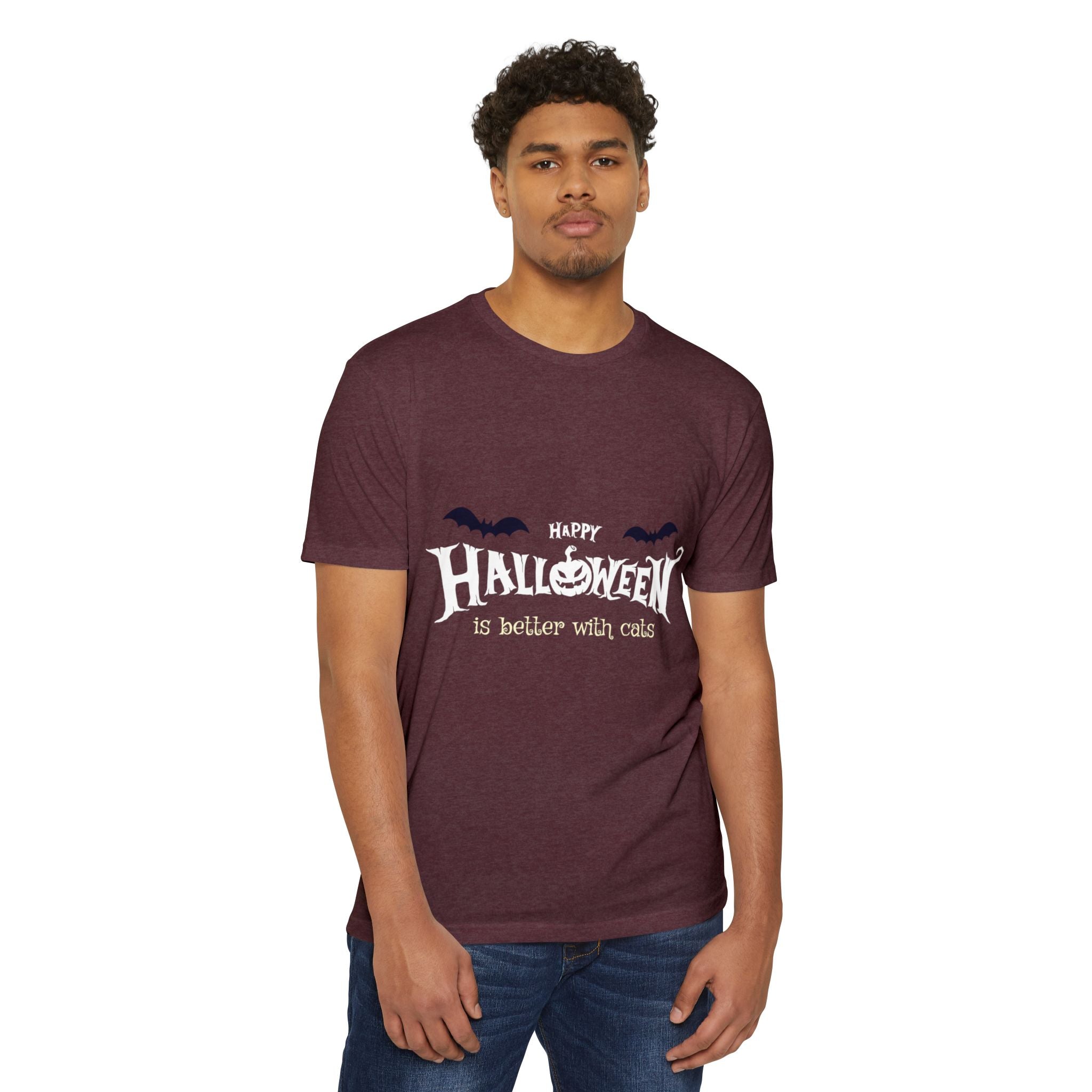 Halloween with Witch's Cats | Unisex CVC Jersey T-shirt