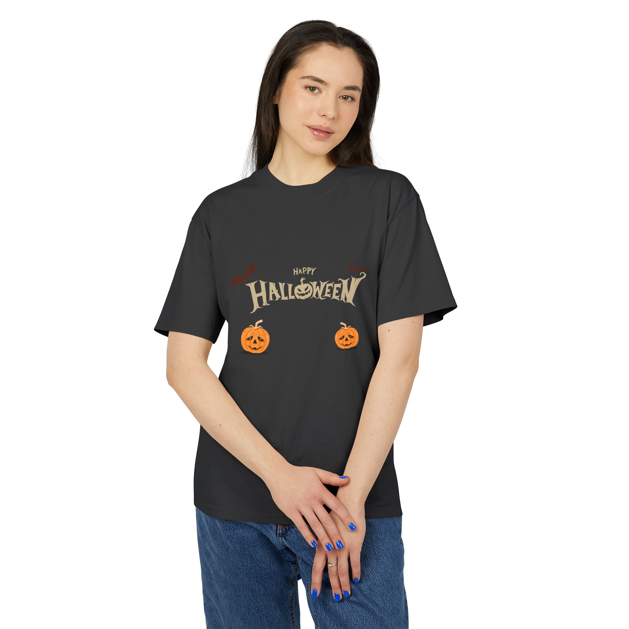 Halloween with Pumpkins | Unisex Heavy Faded Tee