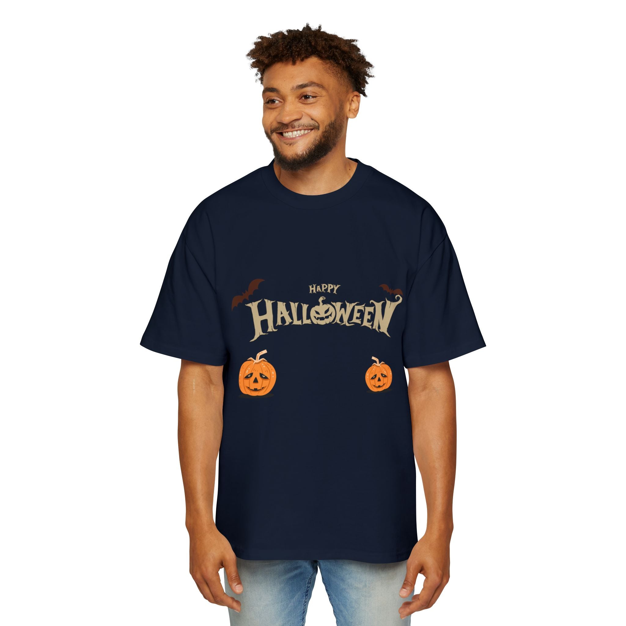 Halloween with Pumpkins | Men's Heavy Oversized Tee