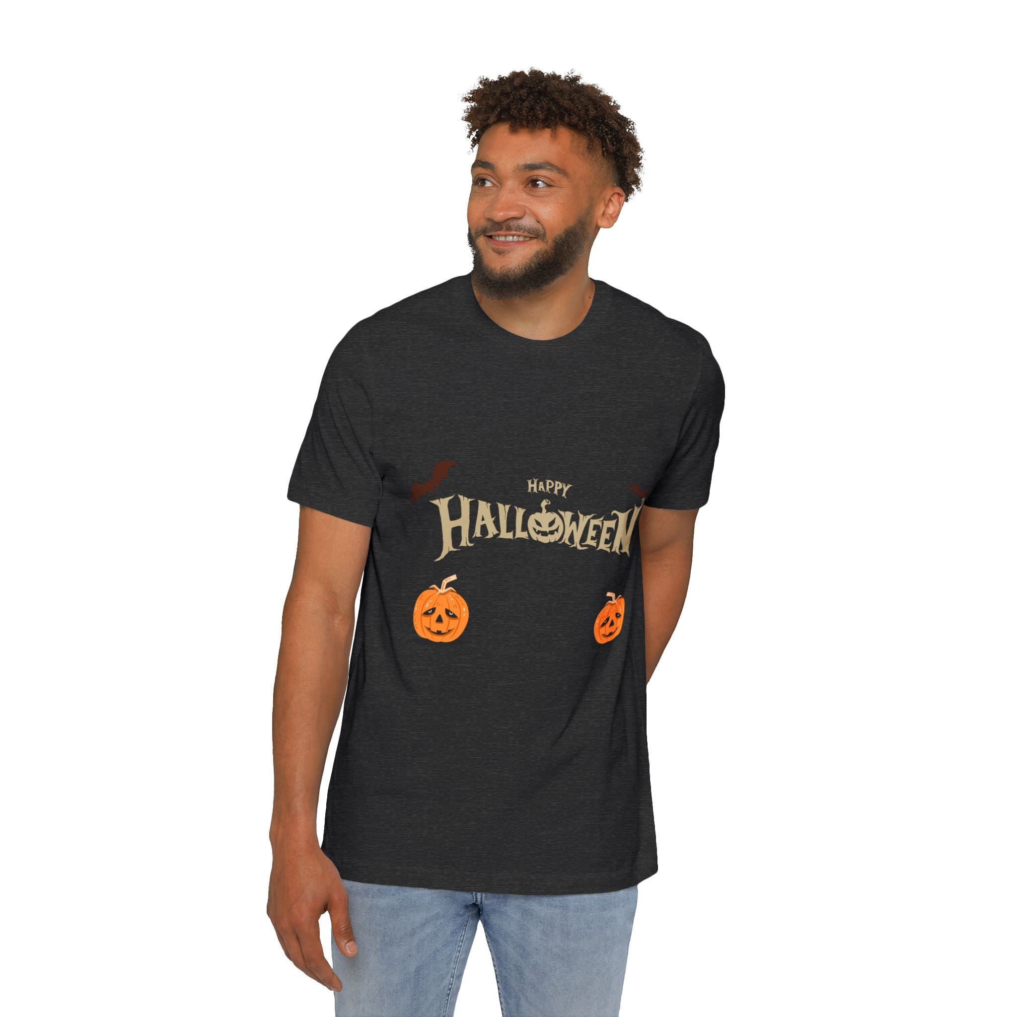 Halloween with Pumpkins | USA-Made Unisex Short-Sleeve Jersey T-Shirt