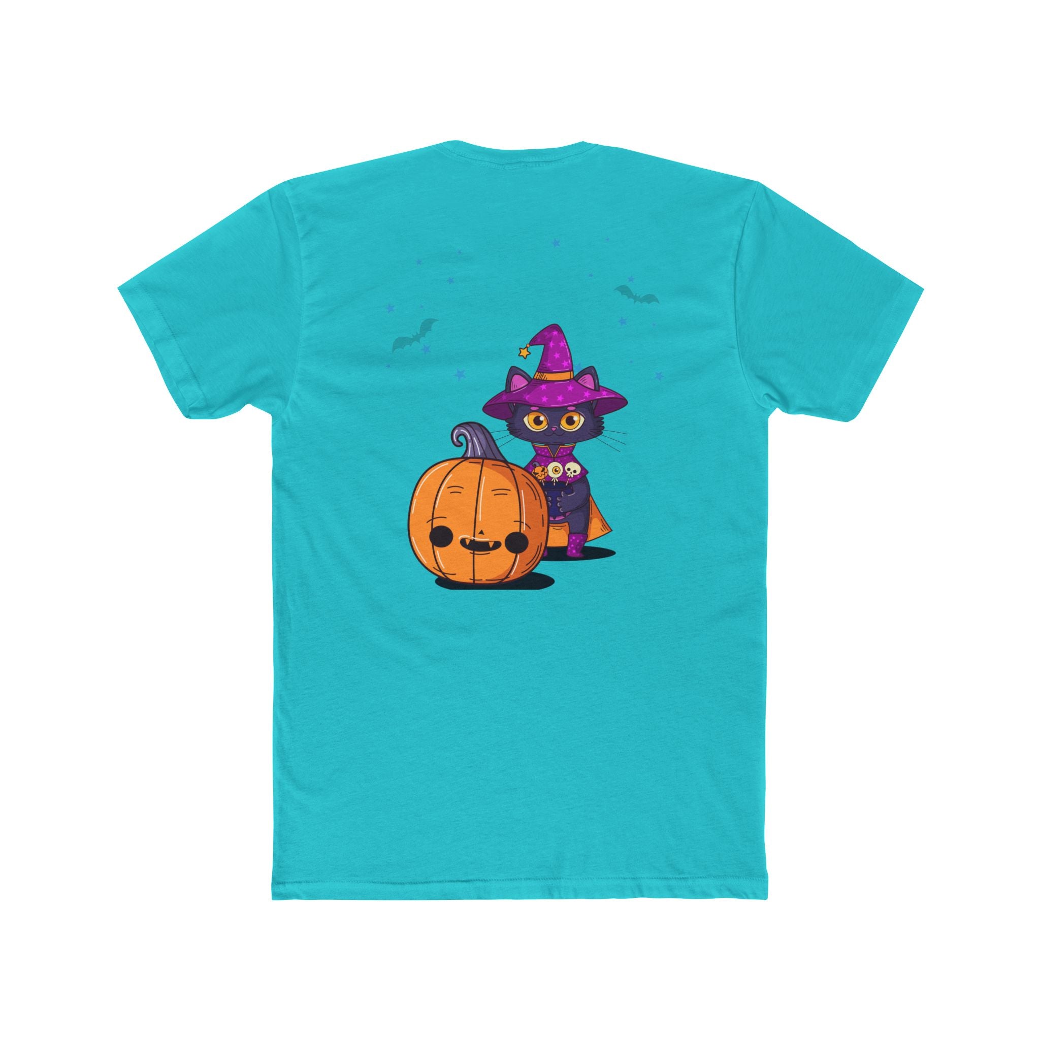 Halloween with Witch's Cats | Unisex Cotton Crew Tee